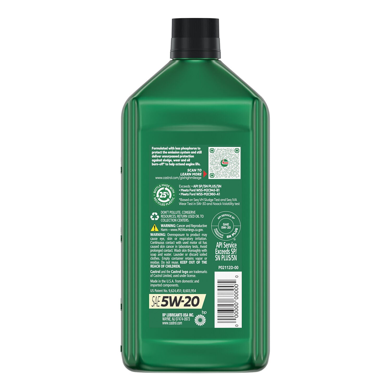 CASTROL - CASTROL HIGH MILEAGE 5W20 6/1QT