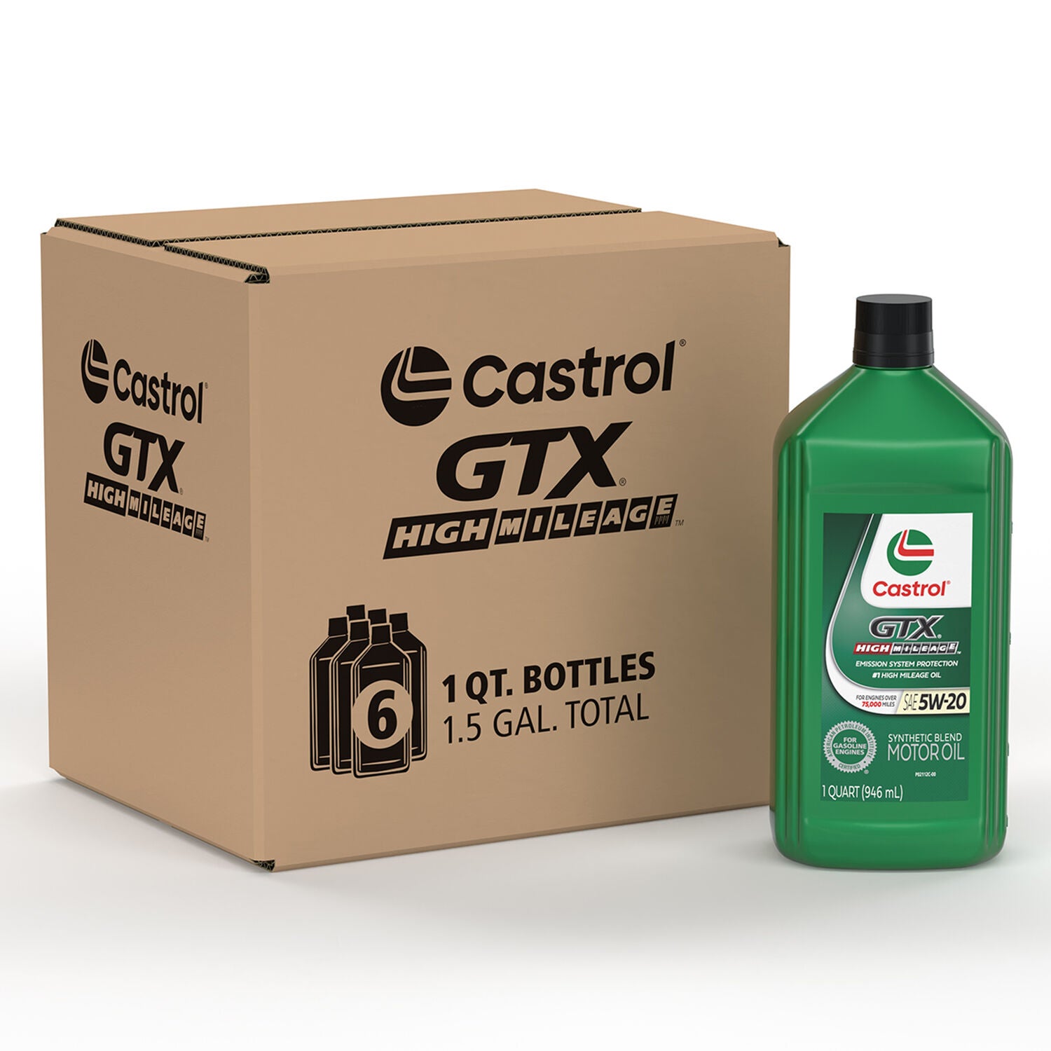 CASTROL - CASTROL HIGH MILEAGE 5W20 6/1QT