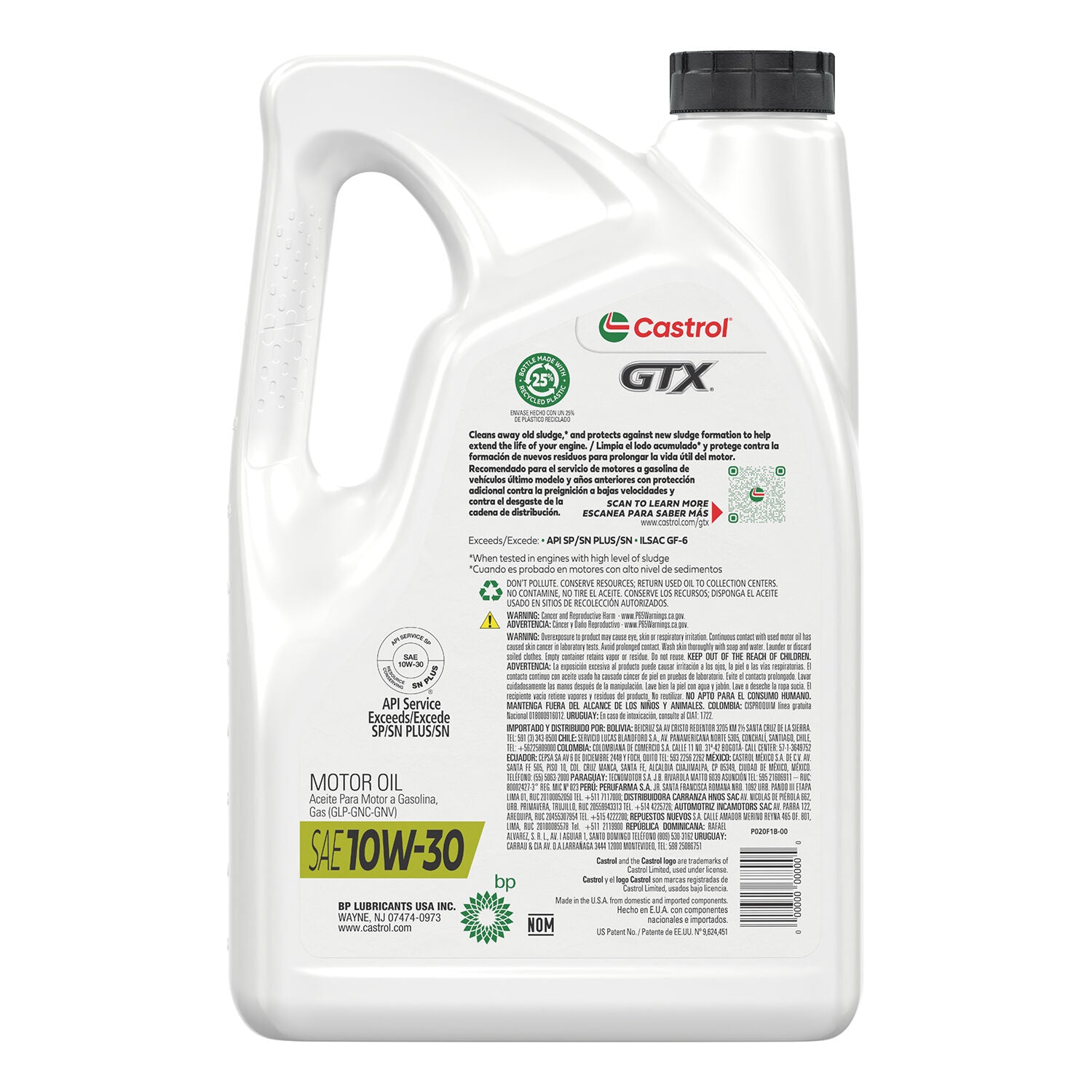 CASTROL - CASTROL GTX 10W30  3/5QT