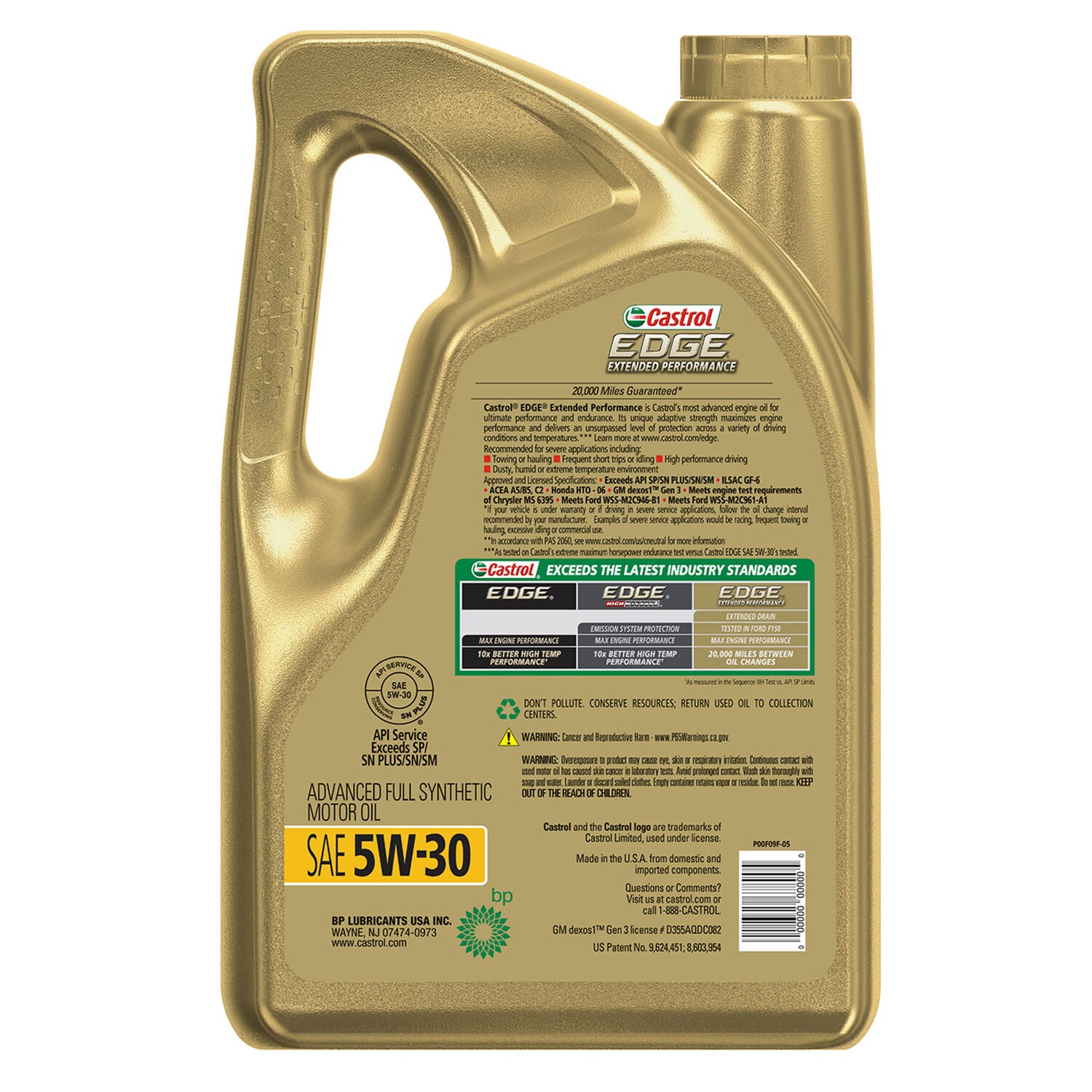 CASTROL - CASTROL EDGE EP 5W30 3/5QT