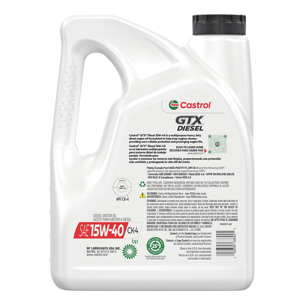 CASTROL - CASTROL GTX DSL CK4 15W40 3/1GA