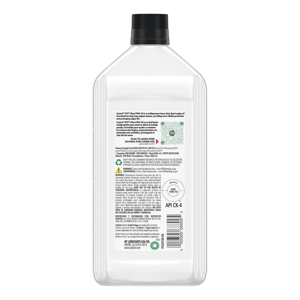 CASTROL - CASTROL GTX DIESEL 15W40 6/1QT
