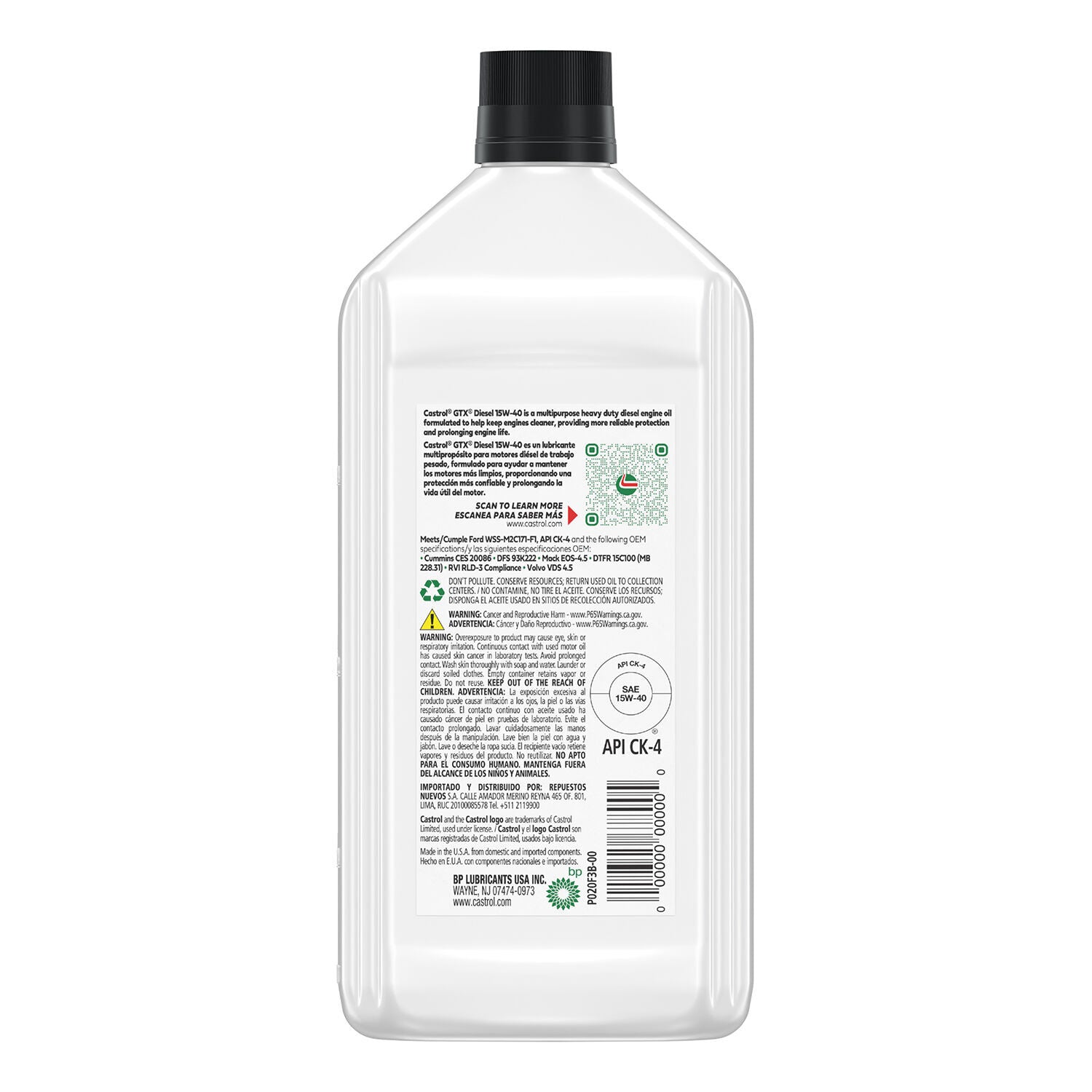 CASTROL - CASTROL GTX DIESEL 15W40 6/1QT