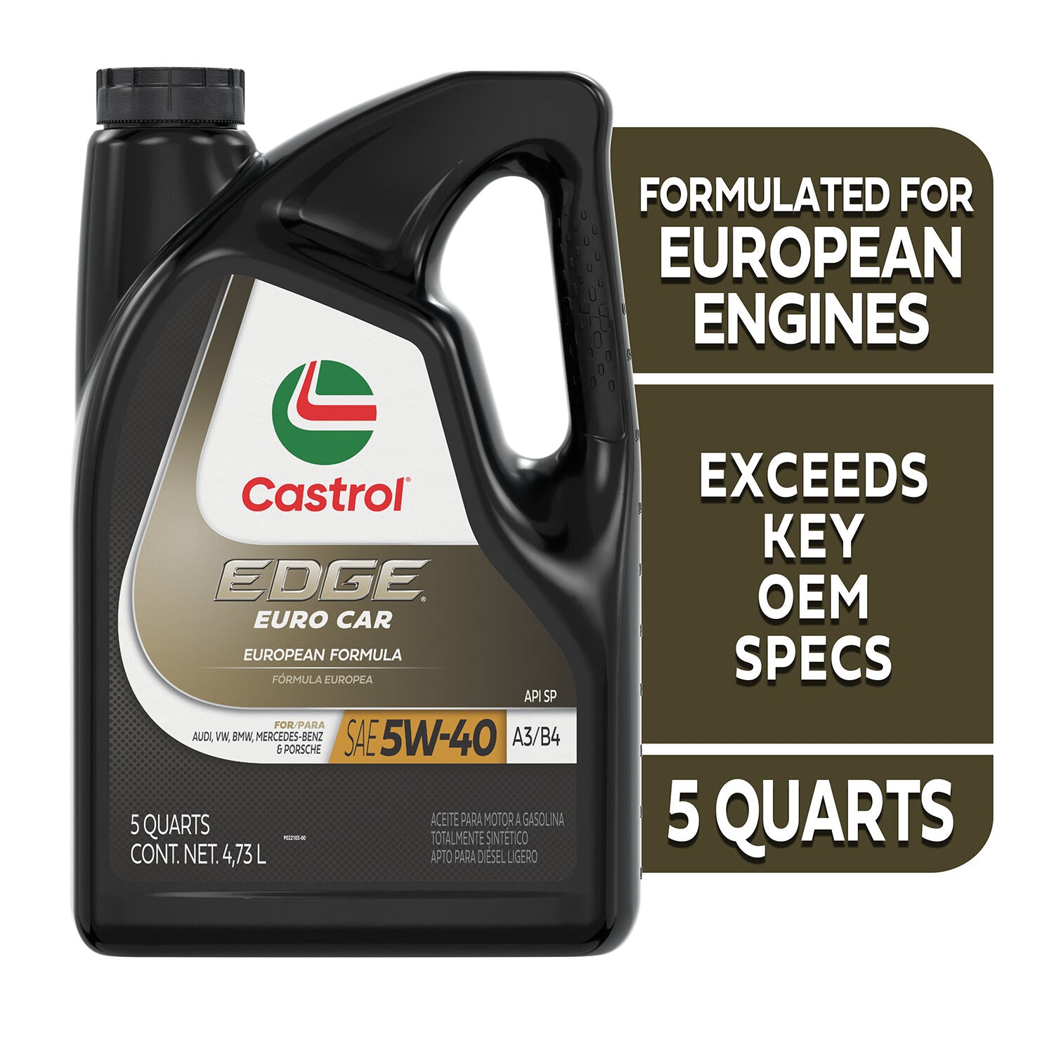 CASTROL - CASTROL EDGE 5W40 A3/B4 3/5QT