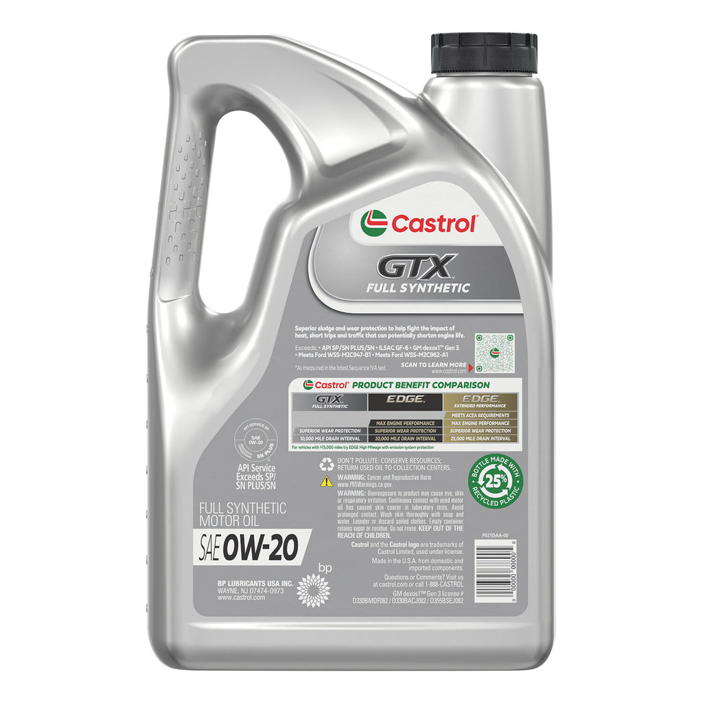 CASTROL - CASTROL GTX FULL SYN 0W20 3/5QT