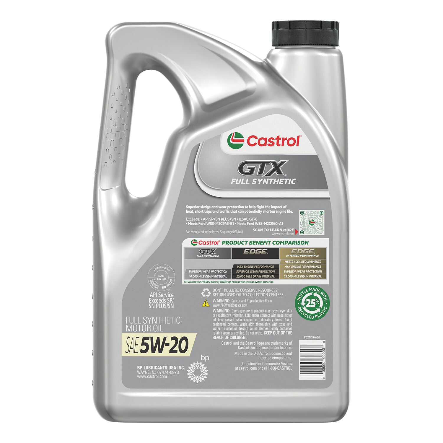 CASTROL - CASTROL GTX FULL SYN 5W20 3/5QT