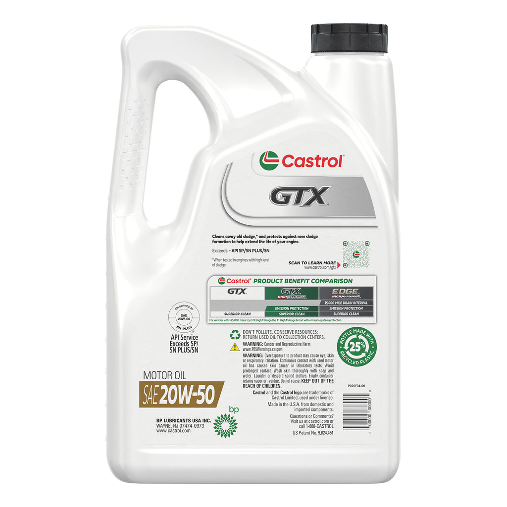 CASTROL - CASTROL GTX 20W50 3/5QT