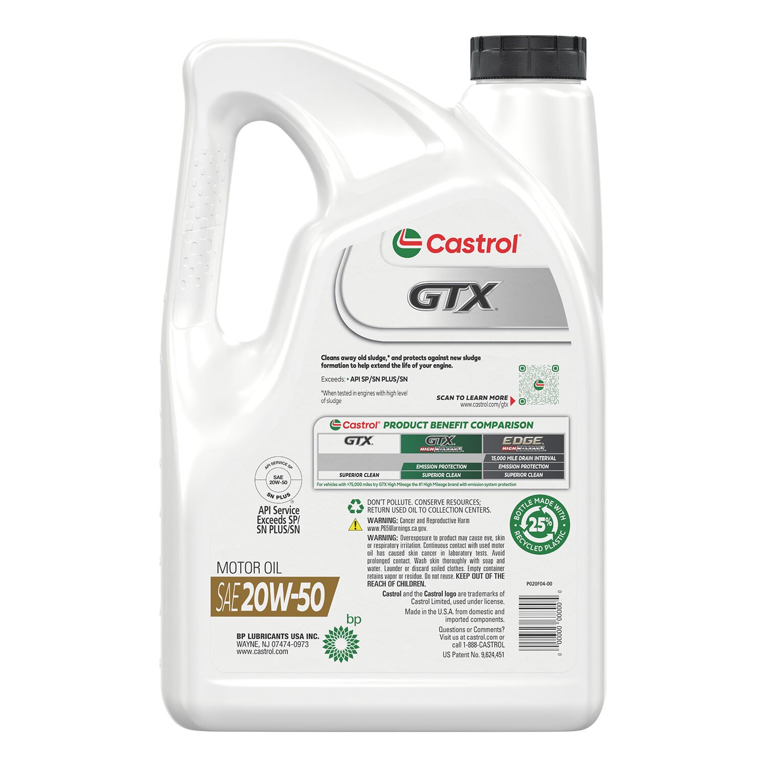 CASTROL - CASTROL GTX 20W50 3/5QT