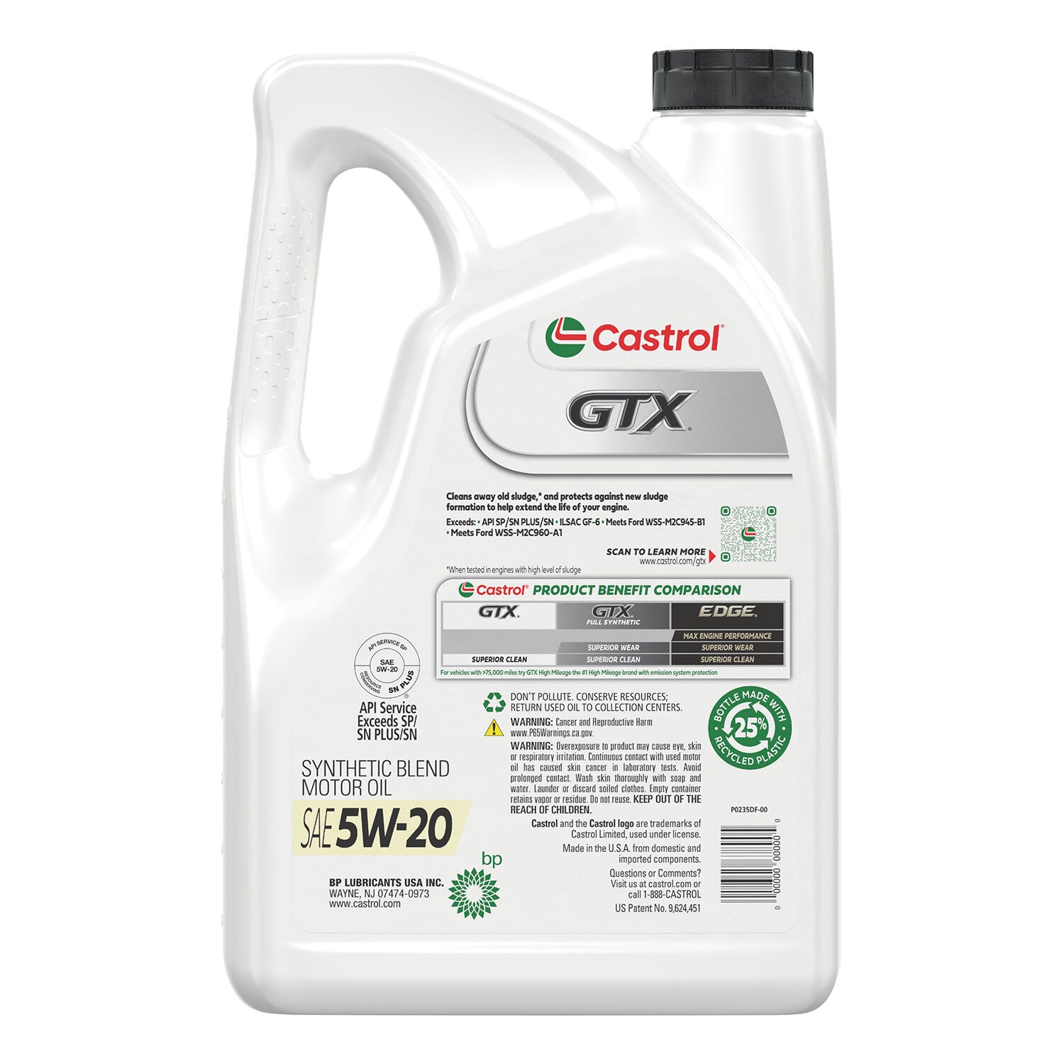 CASTROL - CASTROL GTX 5W20  3/5QT