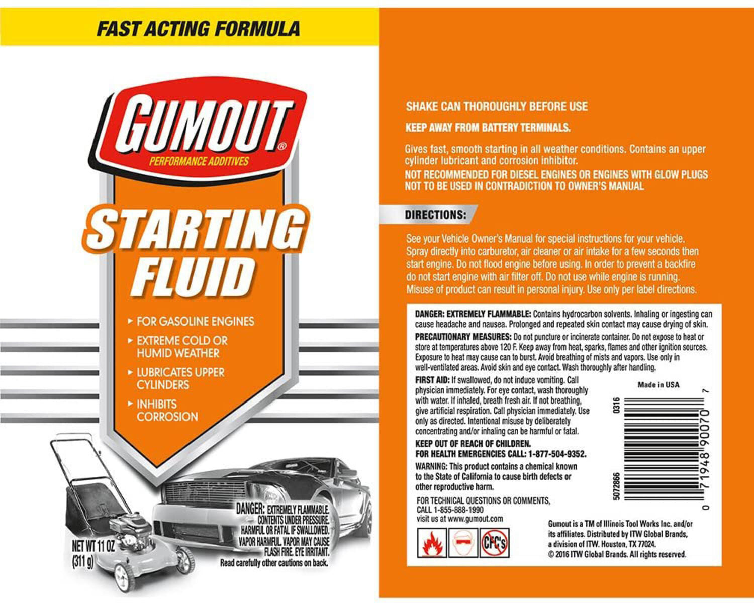 GUMOUT - STARTING FLUID 12/11OZ