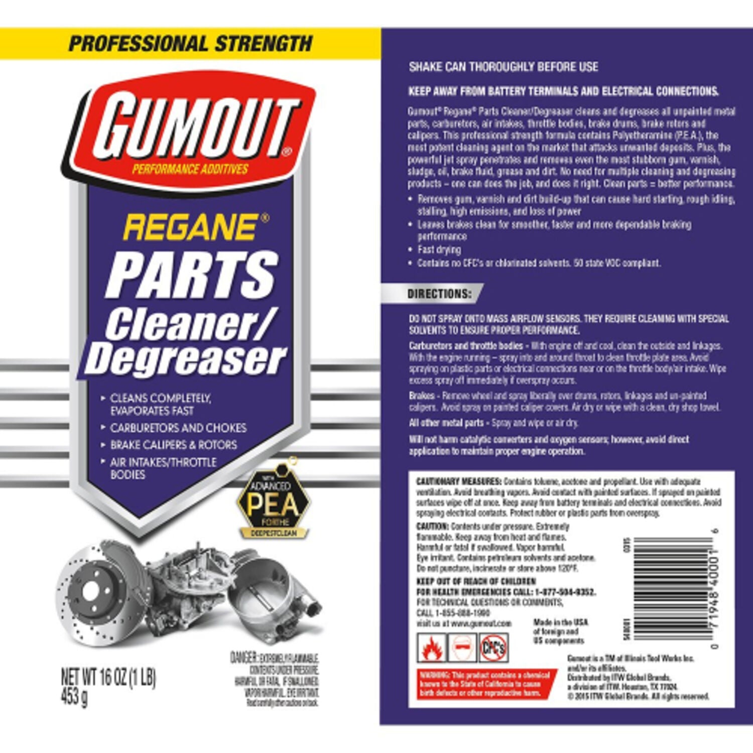GUMOUT - GO PARTS CLNR/DGRSR 6/16OZ