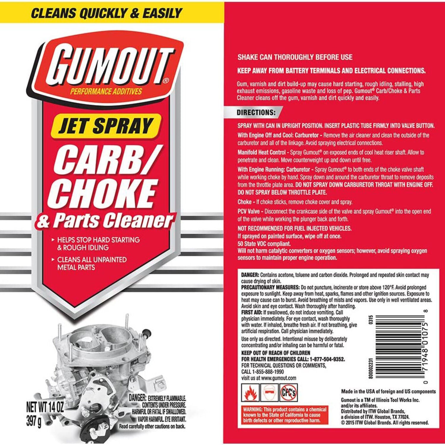GUMOUT - GUMOUT CRB/CHK JET SPRY 6/14OZ