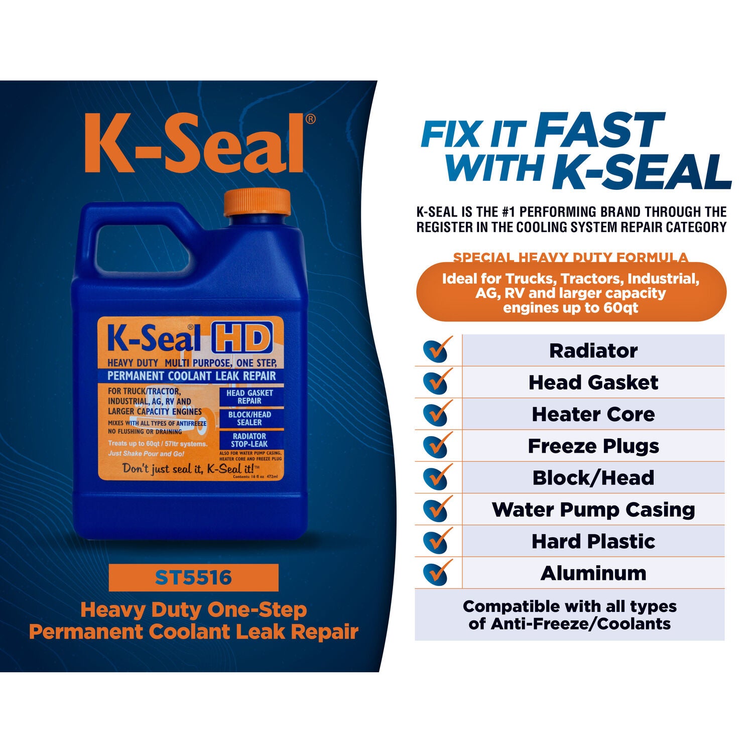 K SEAL - KSEAL COOLANTLEAK REPAIR 6/16OZ