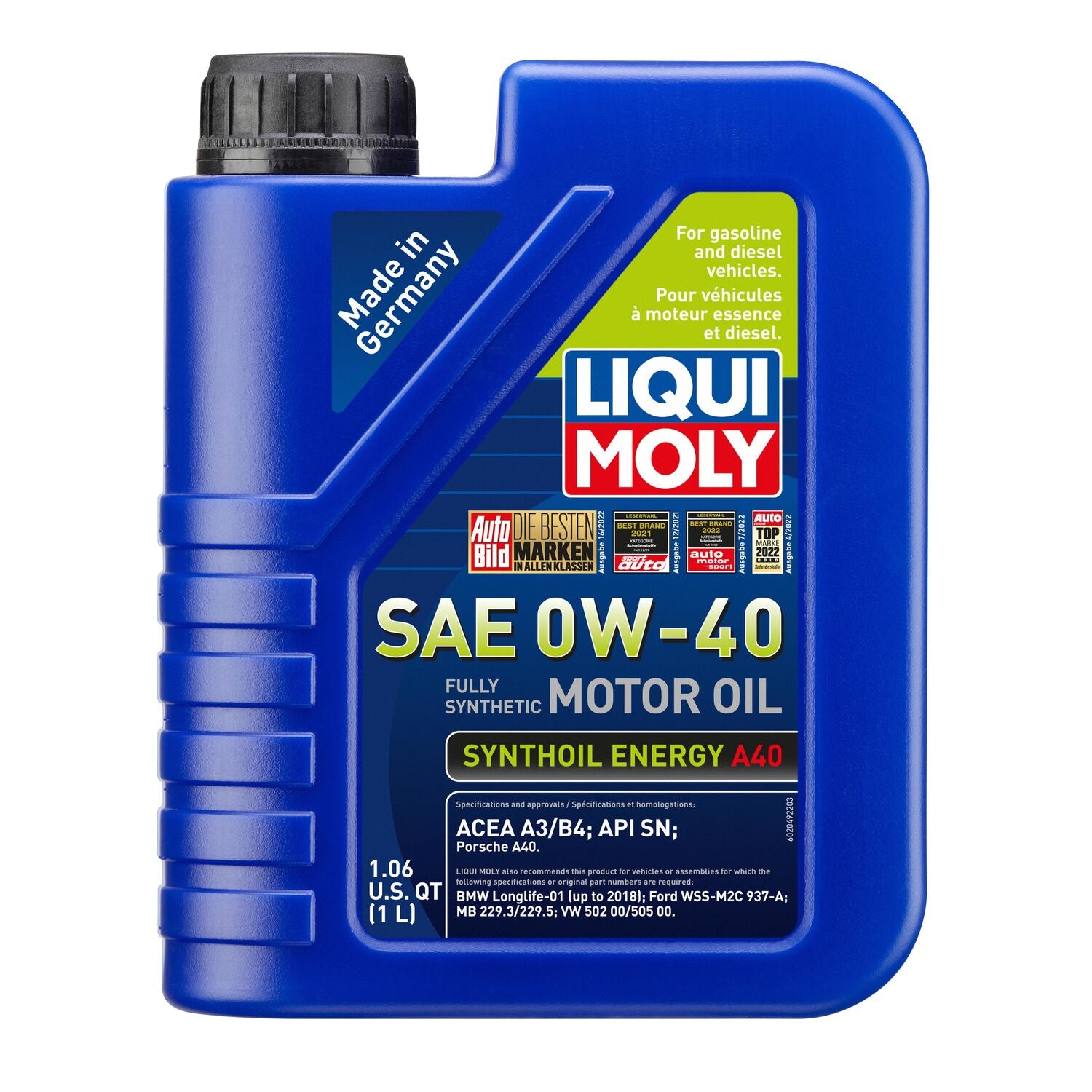 LIQUI MOLY - LIQUI MOLY SYNTHOIL 0W40 6/1L
