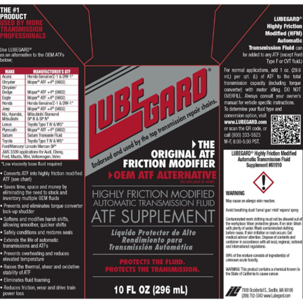 LUBEGARD - LUBEGARD ATF-HFM SUPP 12/10OZ