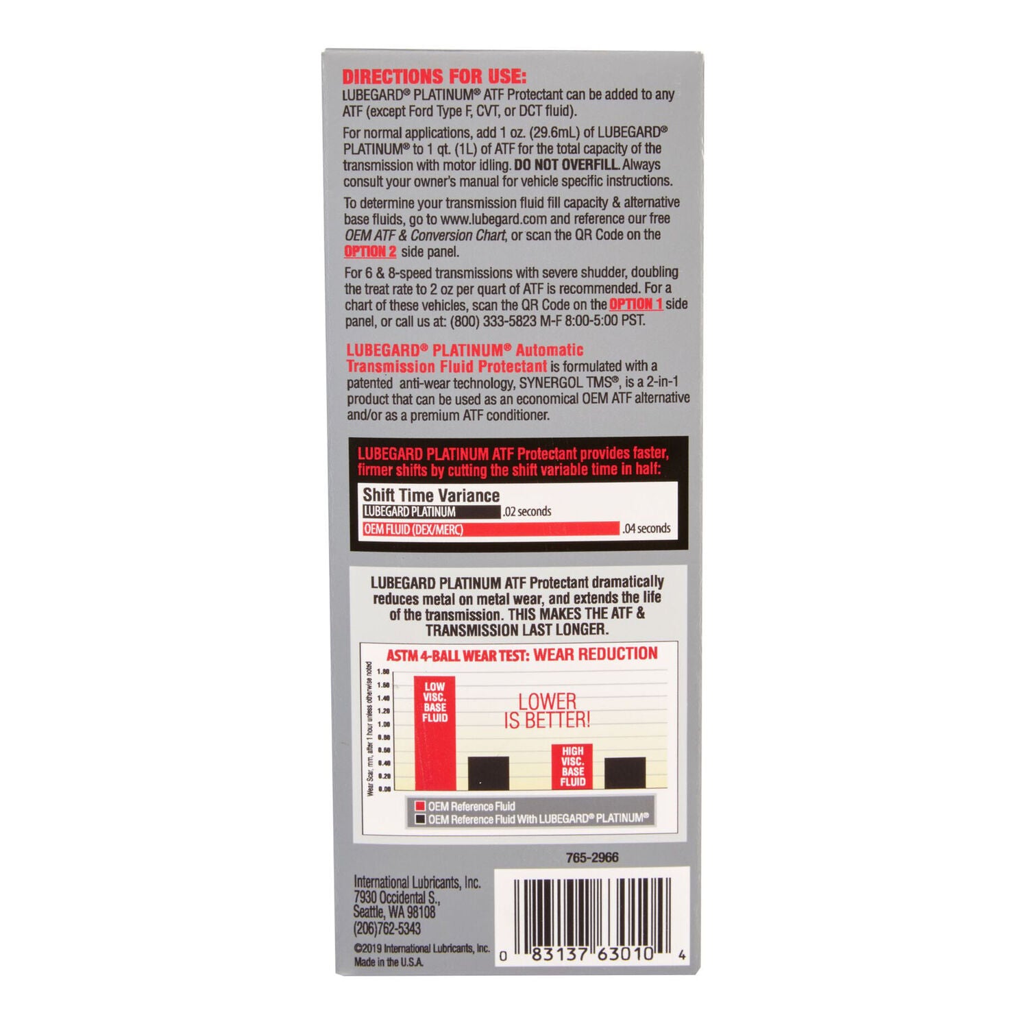 LUBEGARD - LUBEGARD PLAT ATF PROT 12/10OZ