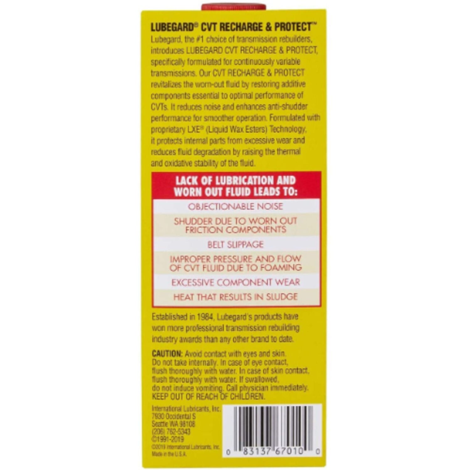 LUBEGARD - LUBEGARD CVT RECHARGE 12/10OZ