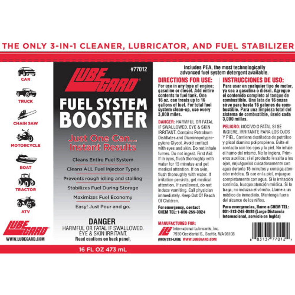 LUBEGARD - LUBEGARD FUEL SYS BOOST 12/16OZ