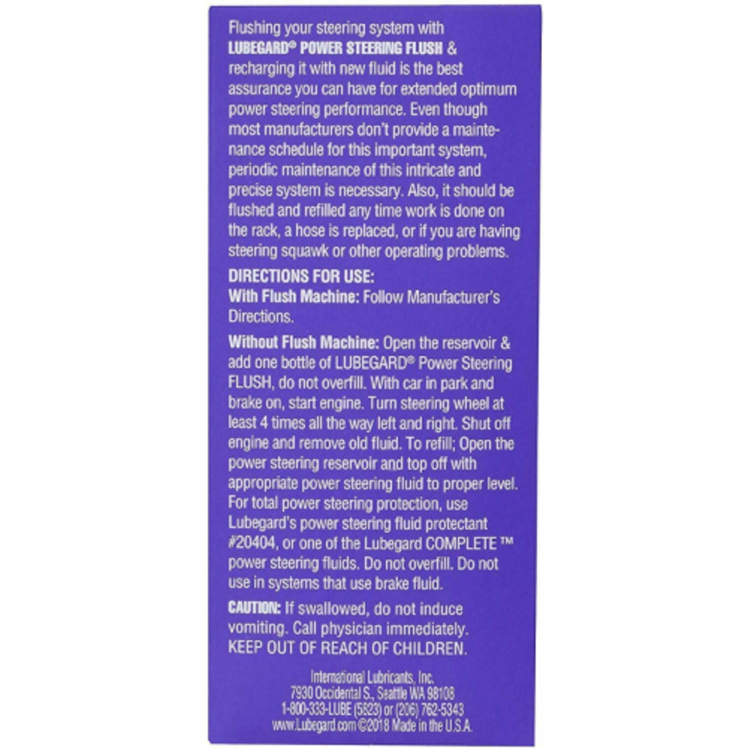 LUBEGARD - POWER STEERING FLUSH 12/4OZ