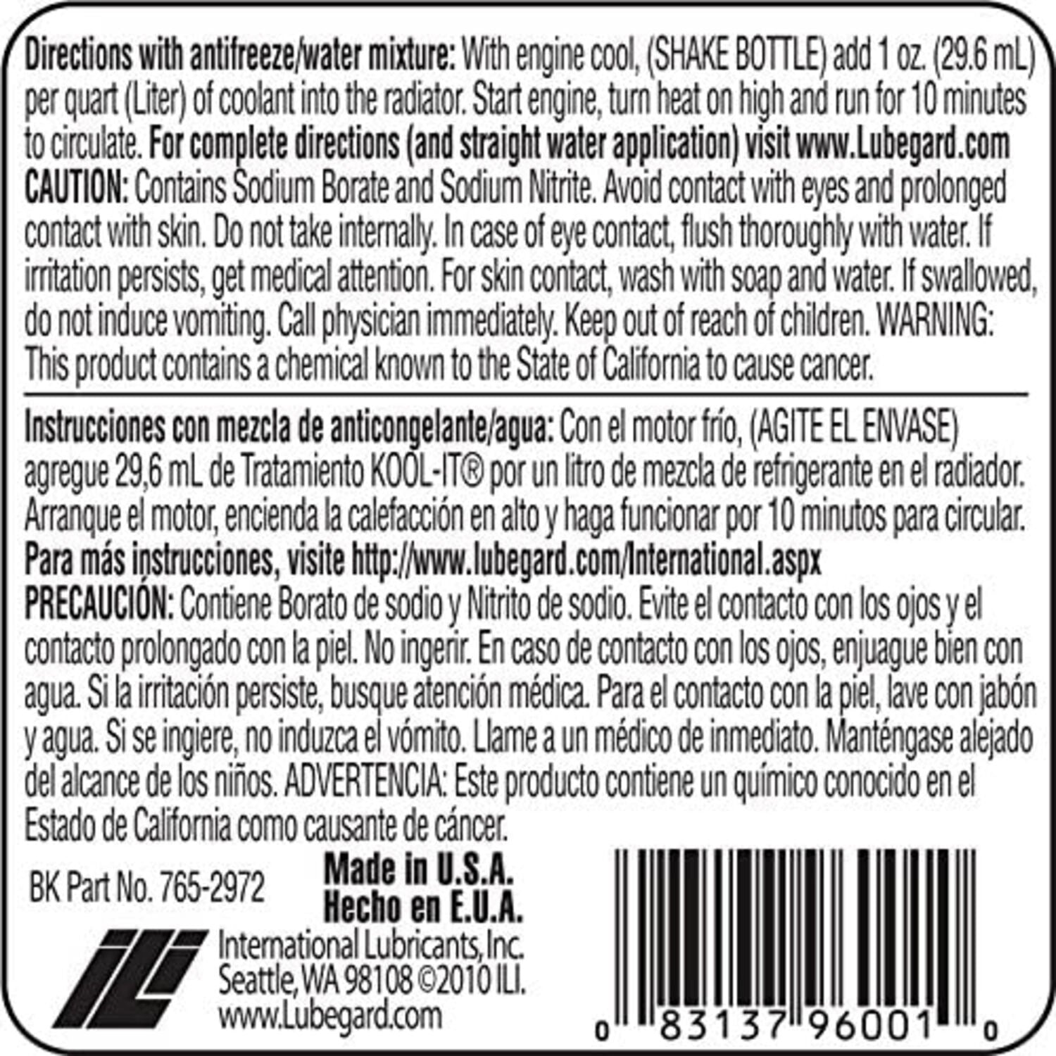 LUBEGARD - LUBEGARD COOLANT TRTMT 12/16OZ