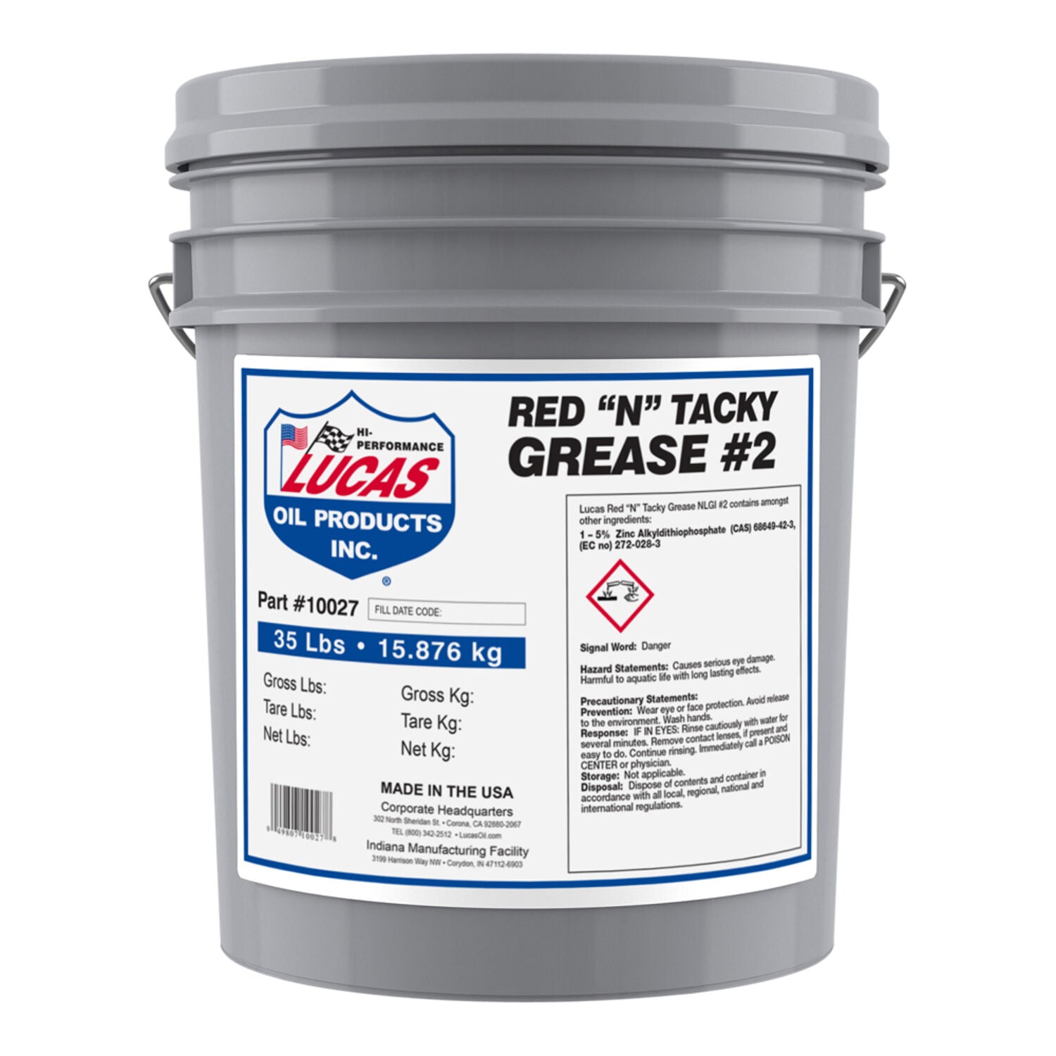 LUCAS - RED N TACKY GREASE 35LB