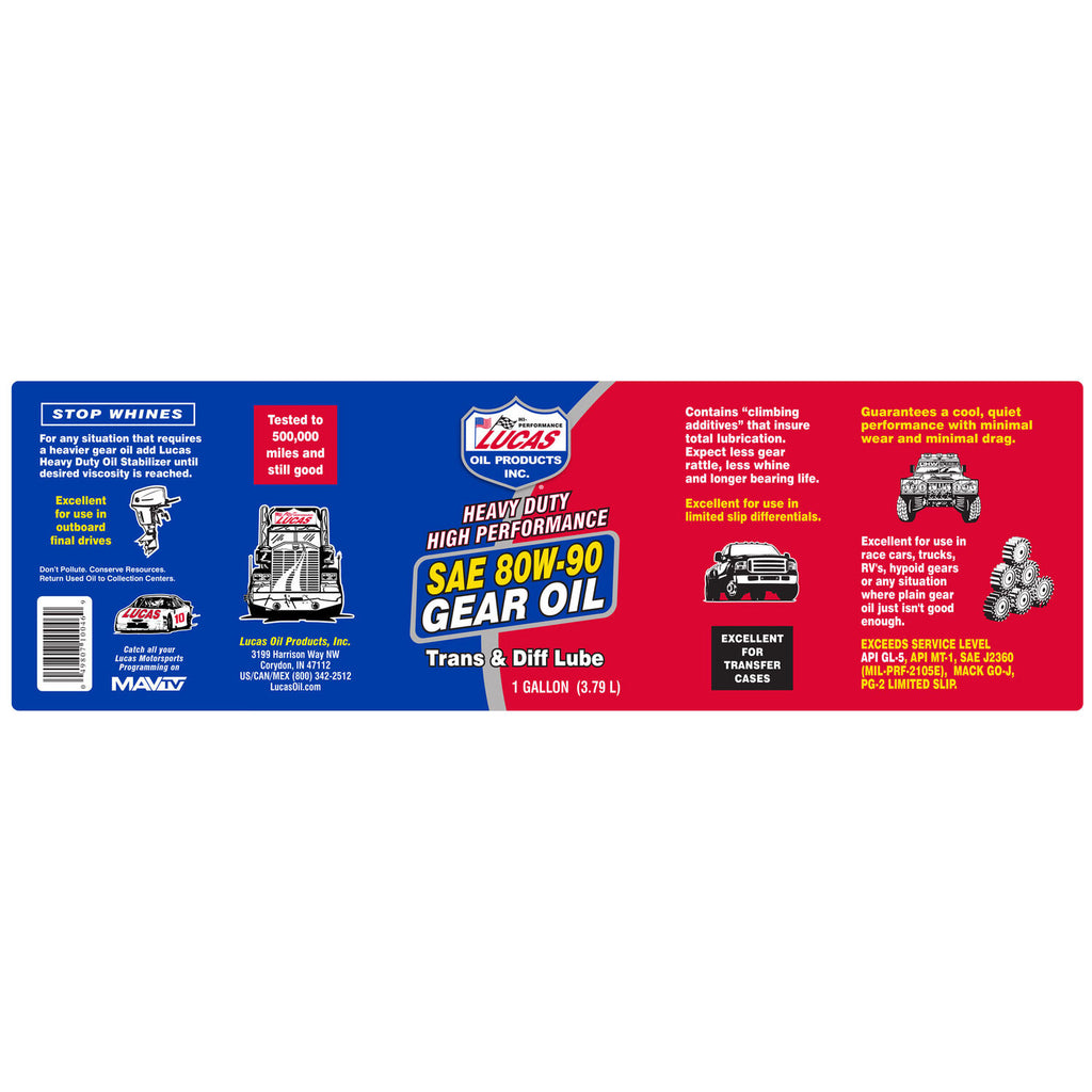 LUCAS - LUCAS 80W90 GEAR OIL 4/1GAL