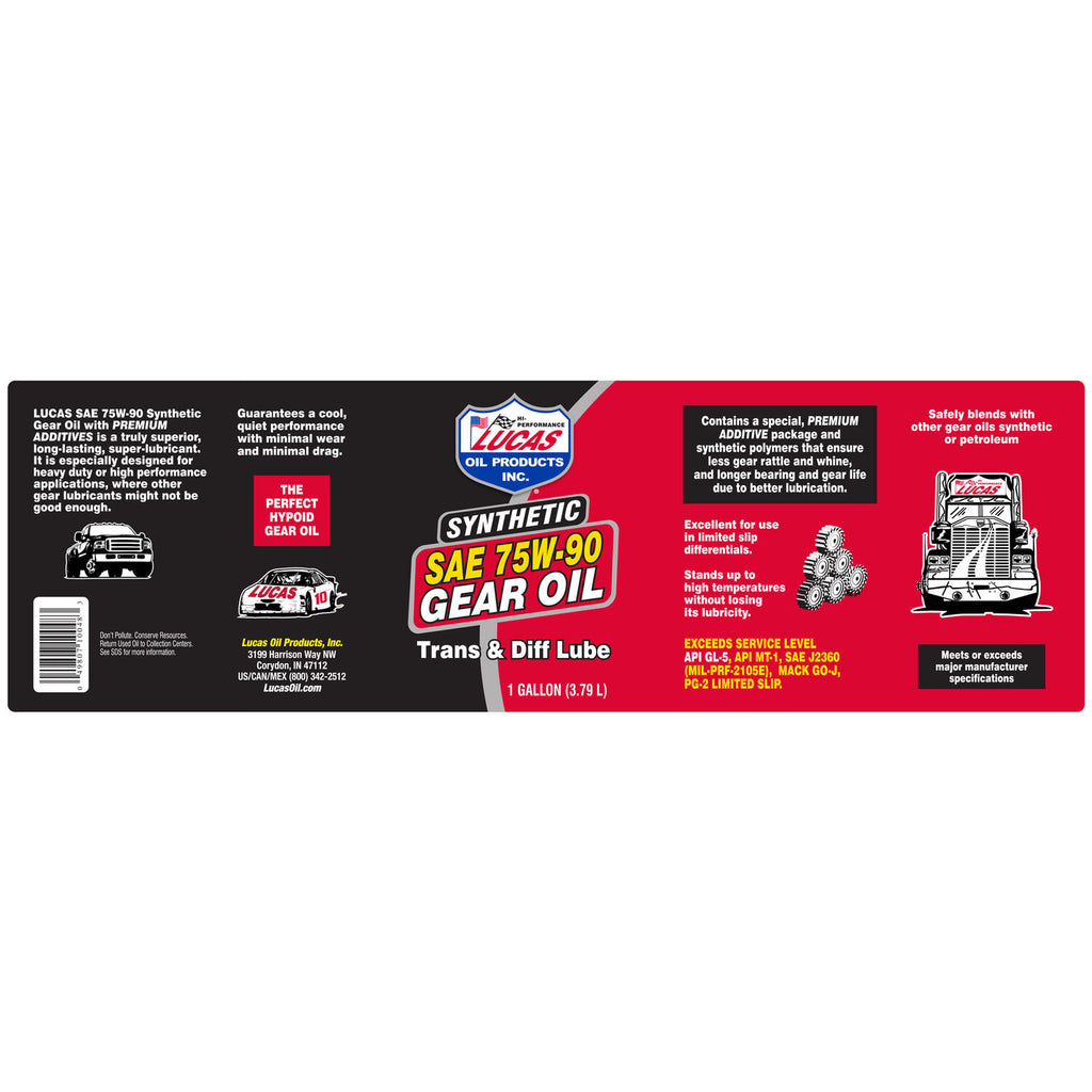 LUCAS - LUCAS 75W90 SYNTH GEAROIL 4/1GL