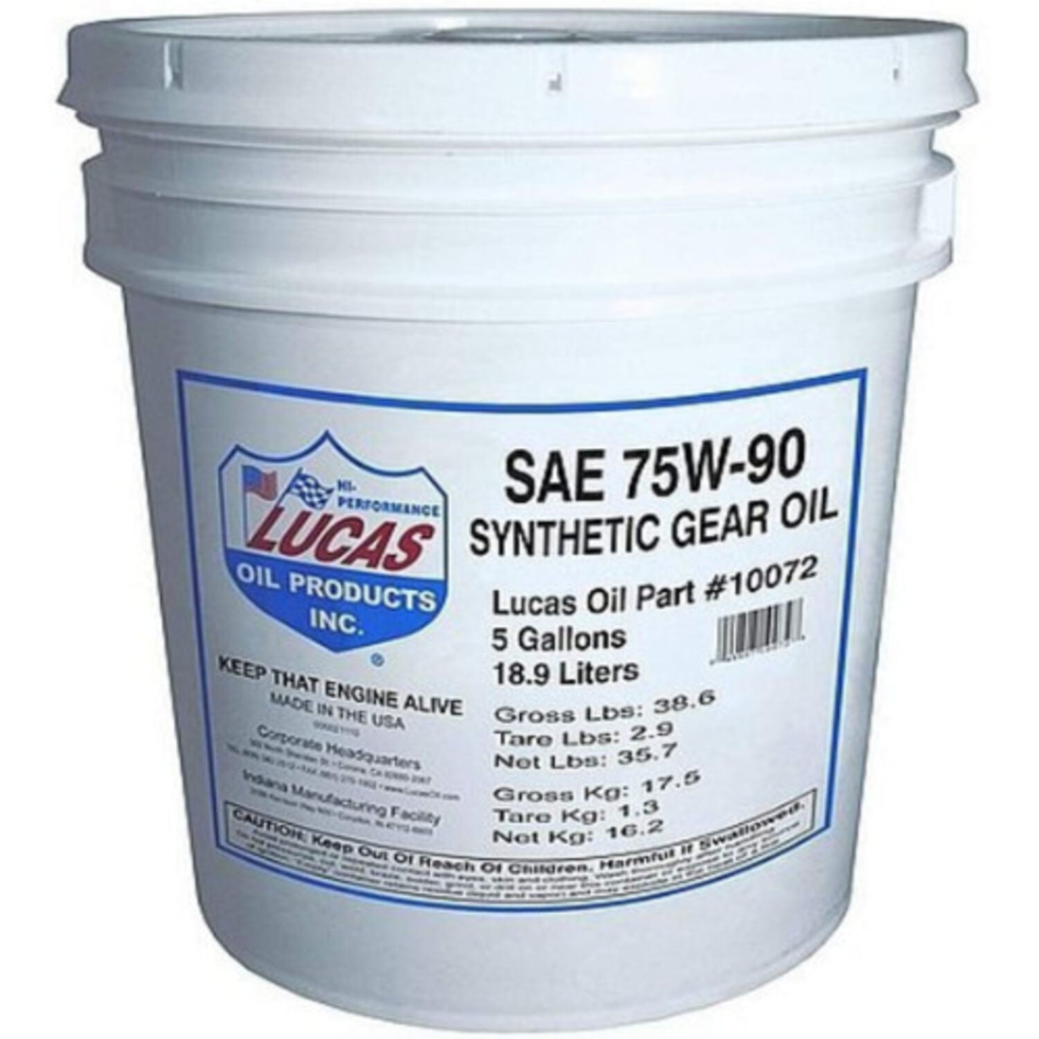 LUCAS - LUCAS 75W90 SYN TRNS/DIFF  5GAL