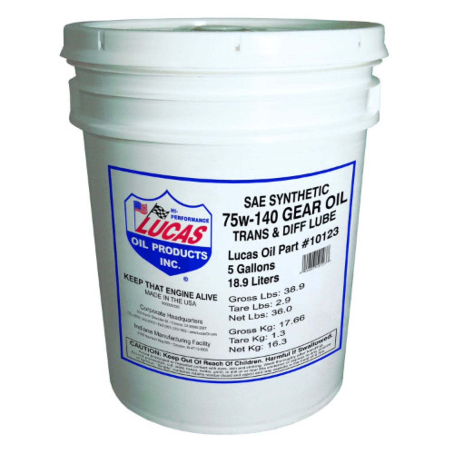 LUCAS - LUCA 75W140 SYN GEAR LUBE 5GA
