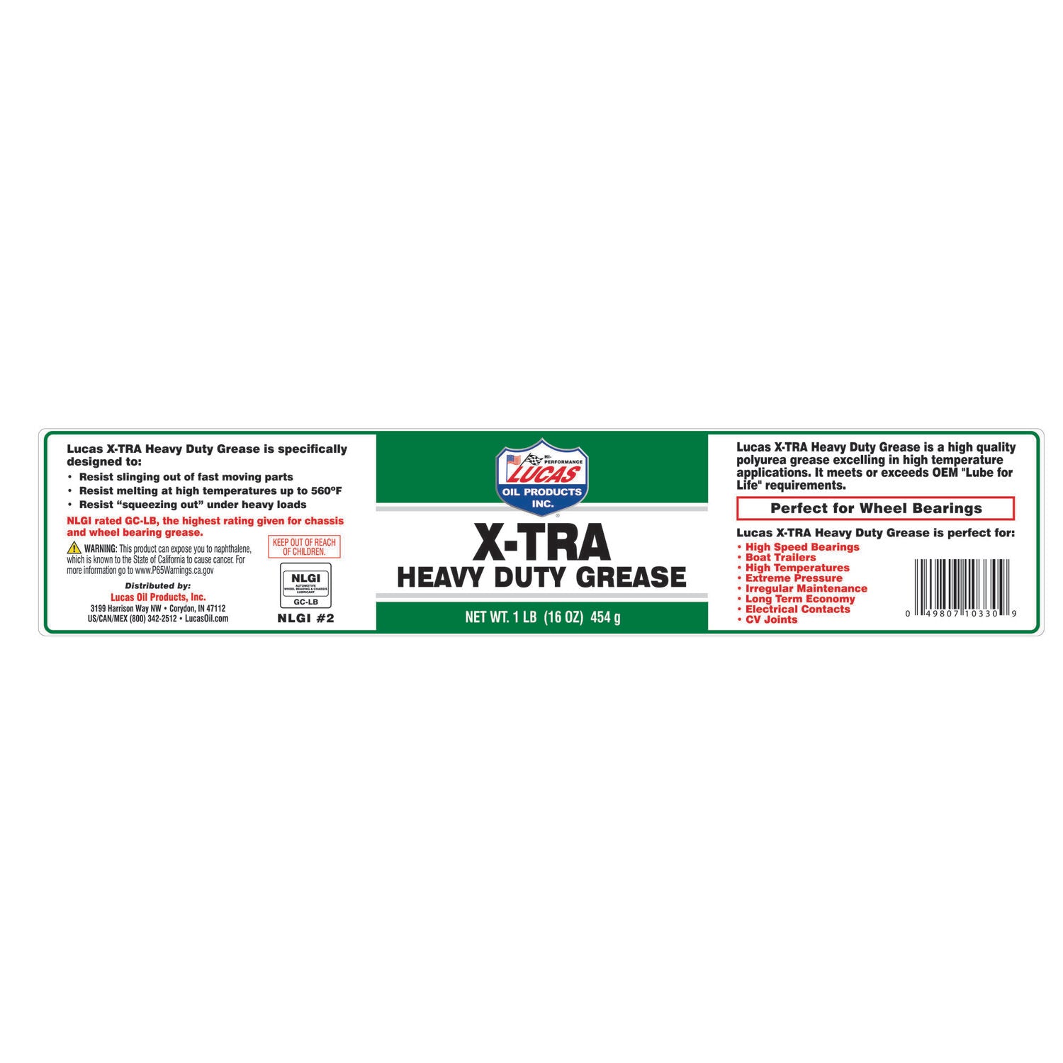LUCAS - LUCAS XTRA HD GREASE 12/1LB