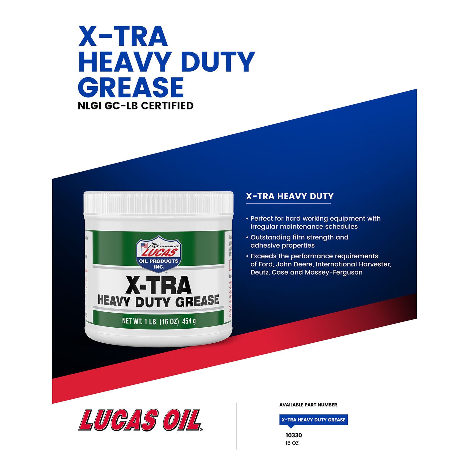 LUCAS - LUCAS XTRA HD GREASE 12/1LB