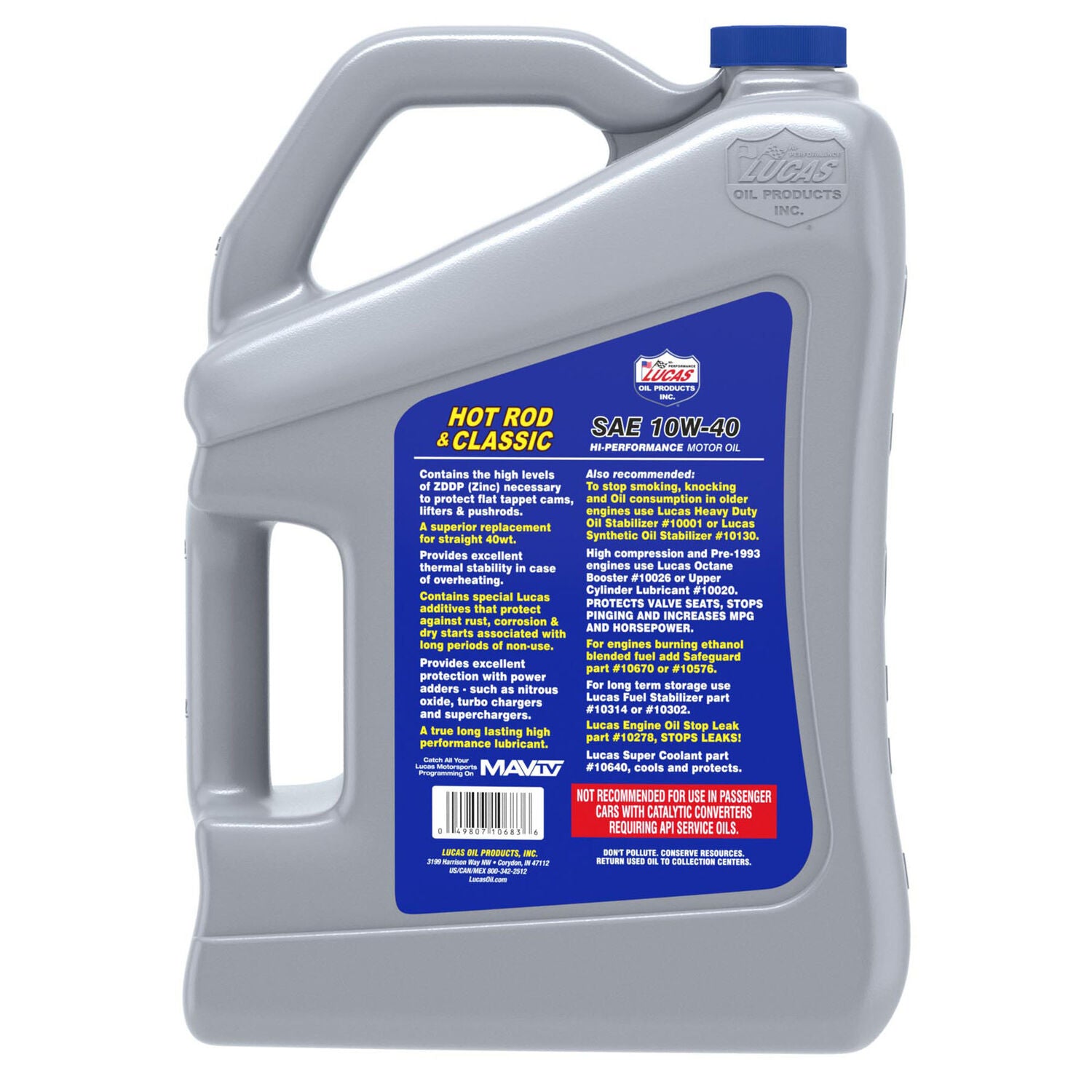 LUCAS - LUCAS HOT ROD 10W40 5-QT