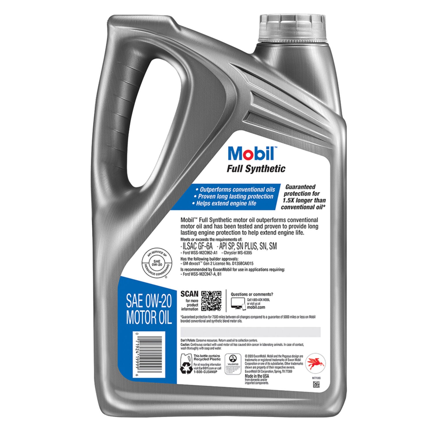 MOBIL - MOBIL FULL SYNTHETC 0W20 3/5QT