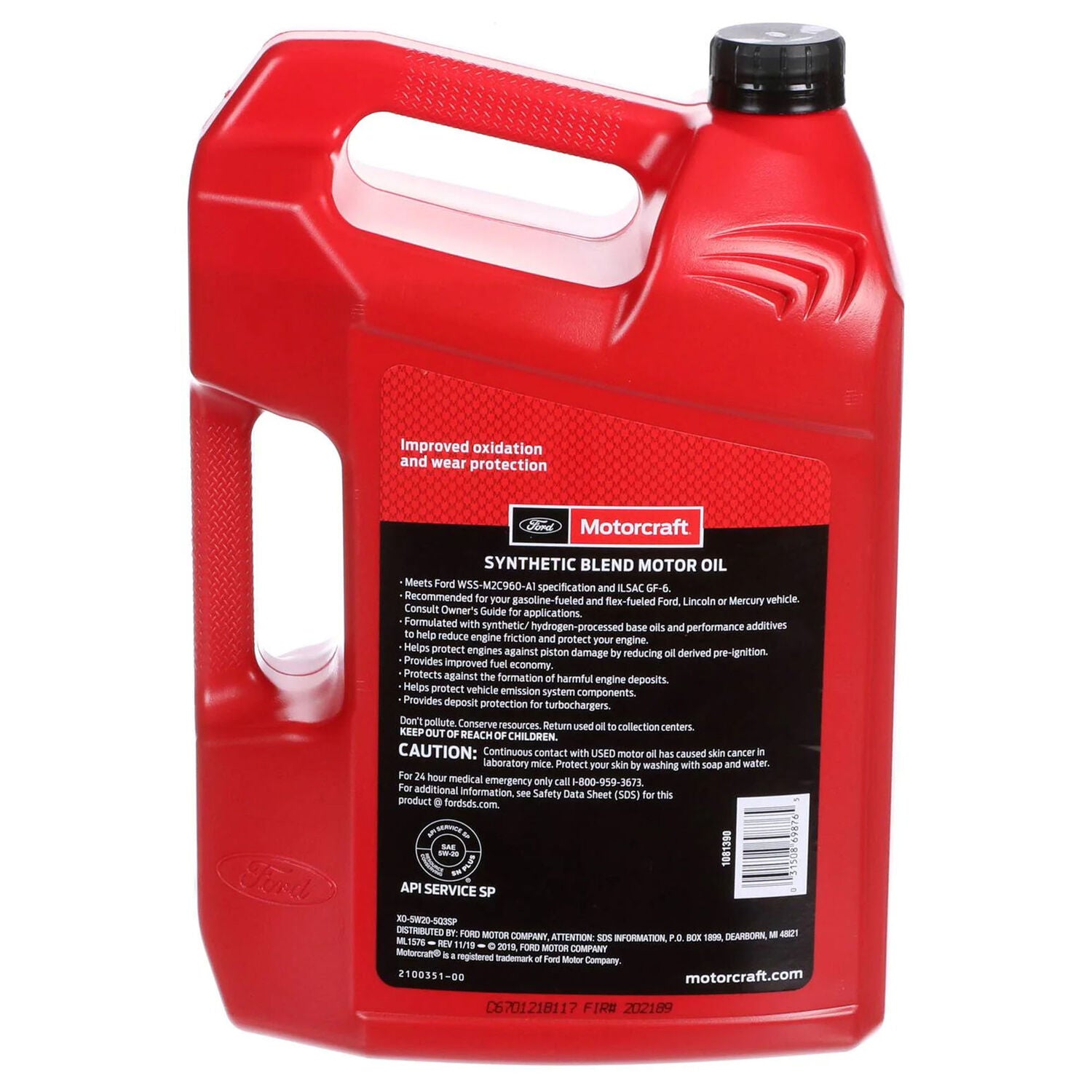 MOTORCRAFT - MOTORCRAFT SYN BLD 5W20 3/5QT