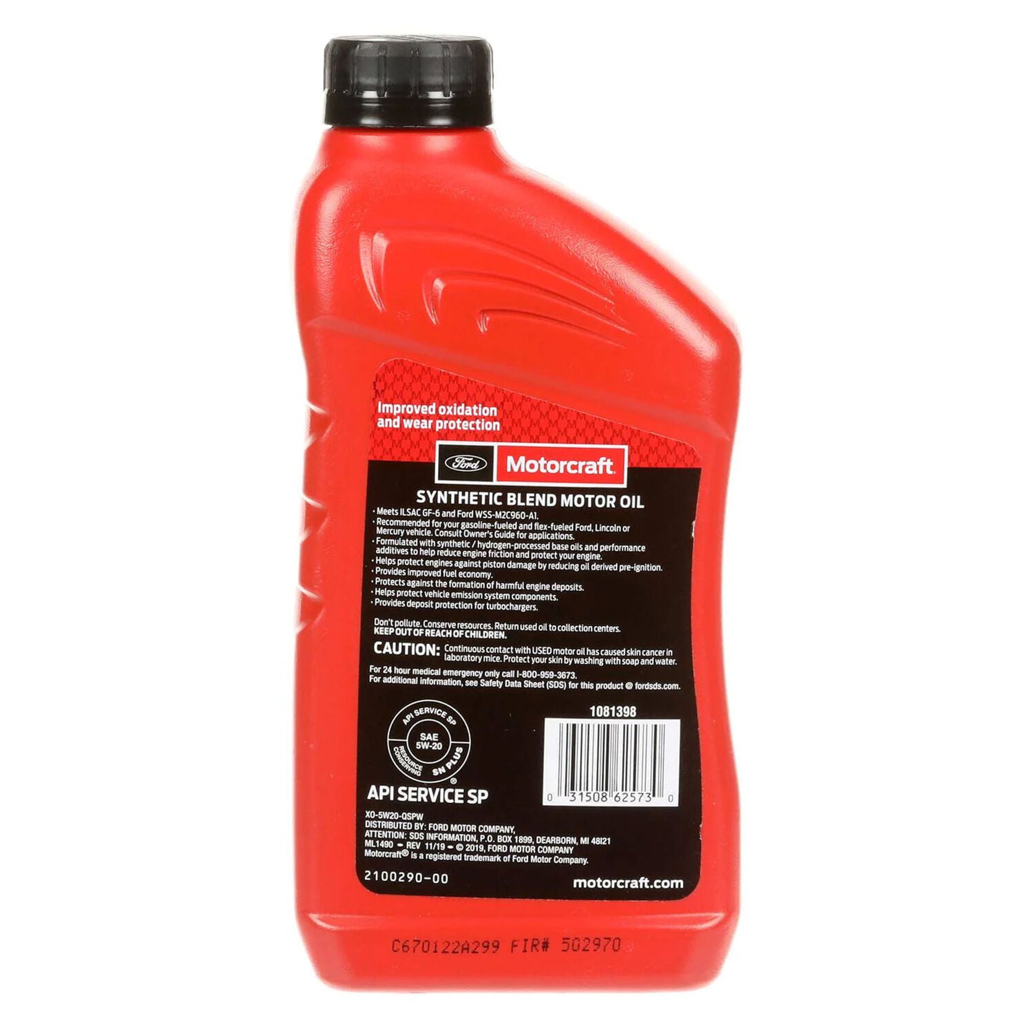 MOTORCRAFT - MOTORCRAFT SYNTH BL 5W20 12/1QT