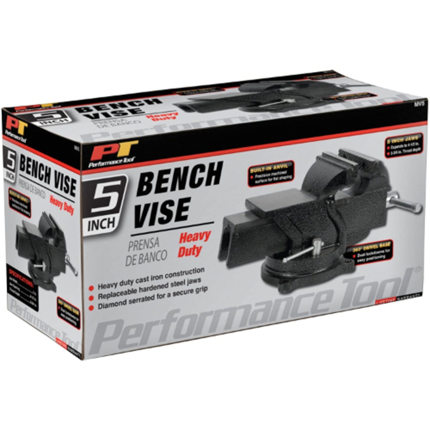PERFORMANCE TOOL - PERF TOOL BENCH VISE 5"