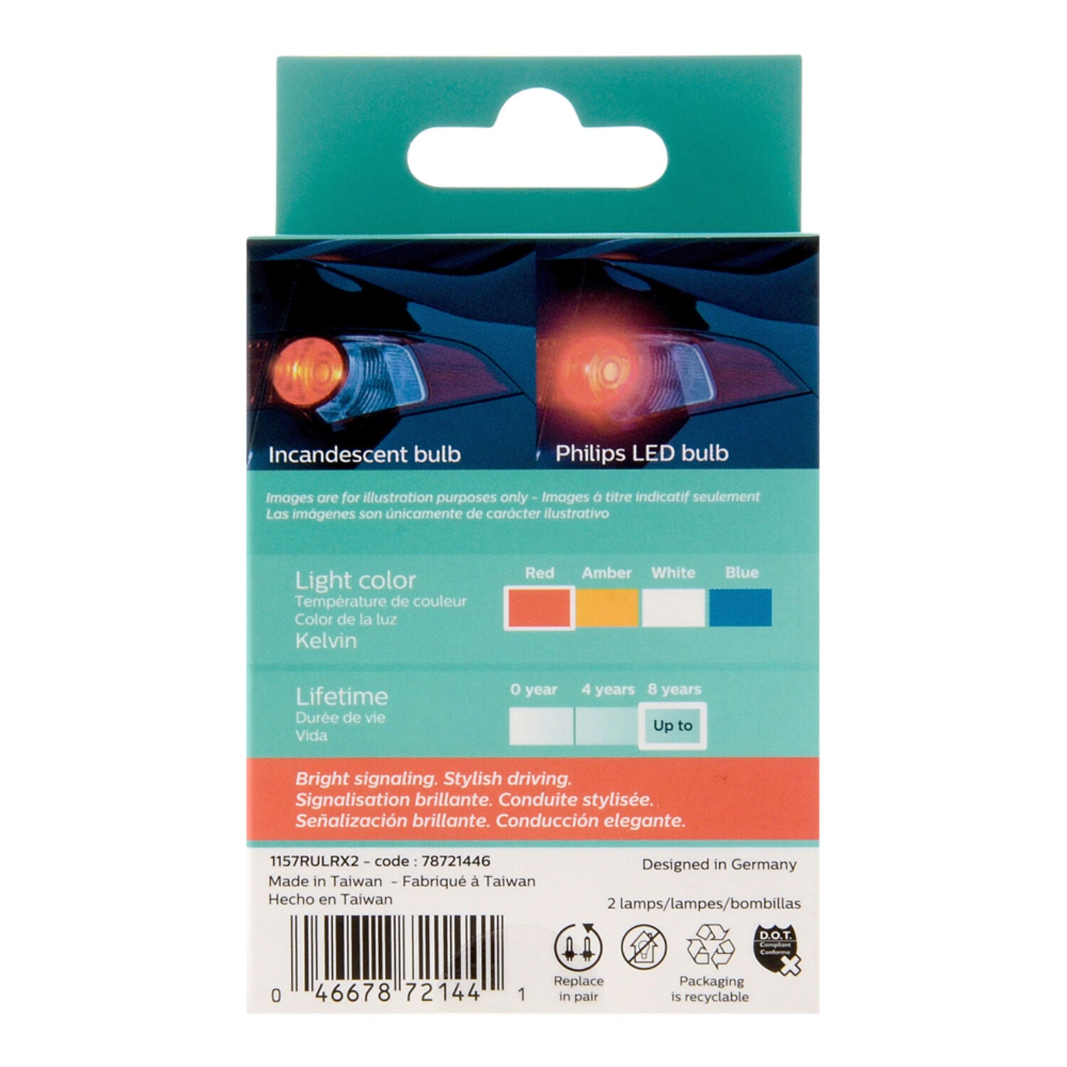 PHILIPS - PHIL 1157 ULTINON LED RED 2/BX