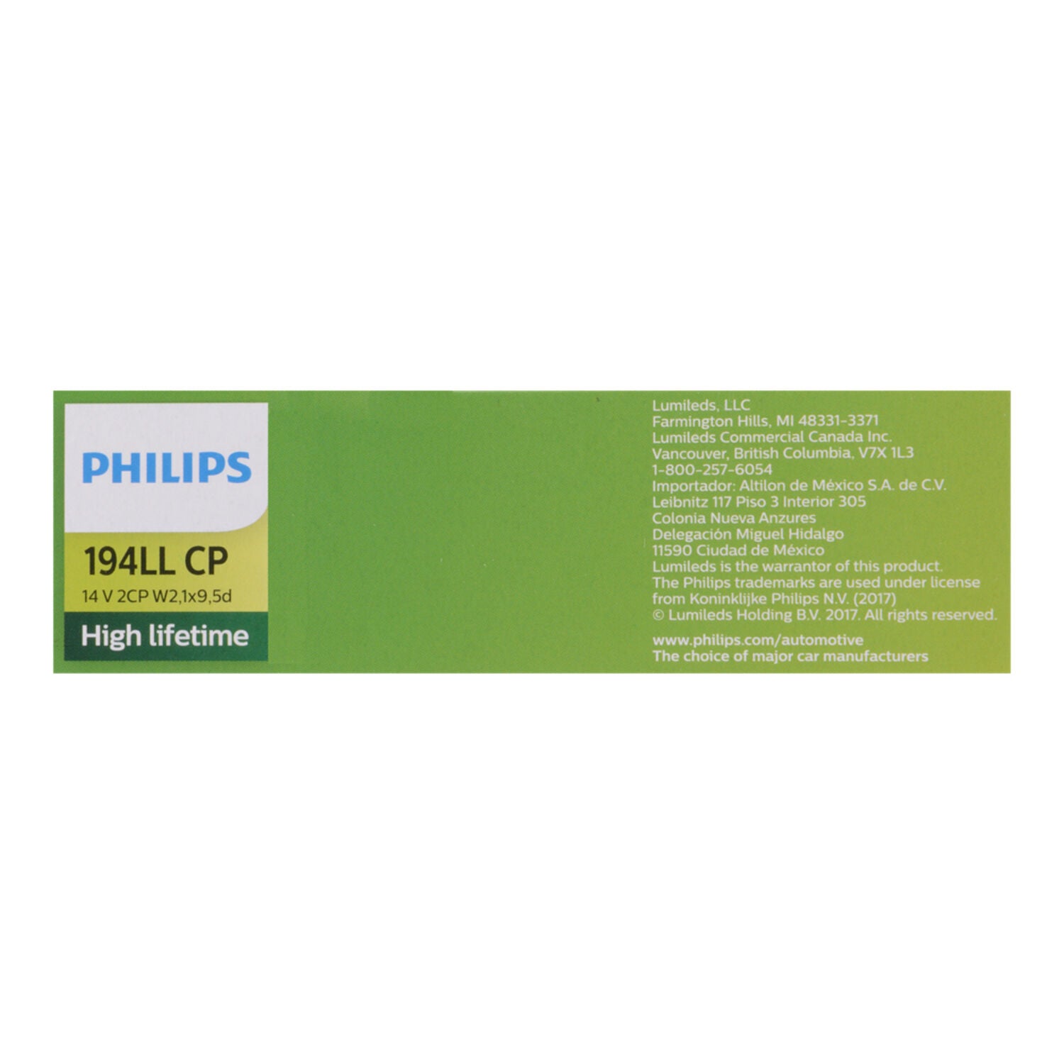 PHILIPS - PHIL LNGRLF MINI BULB 194LLCP