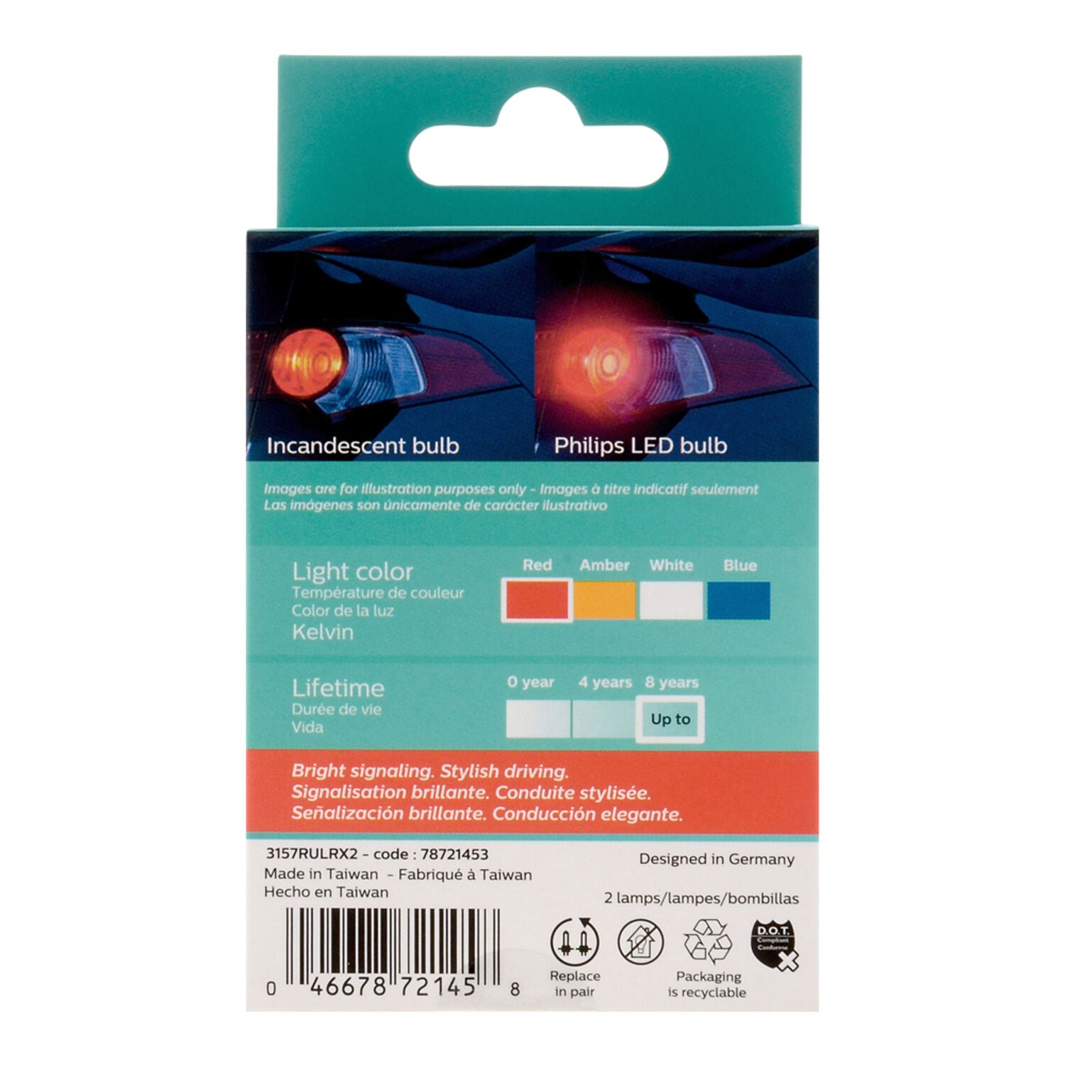 PHILIPS - PHIL 3157 ULTINON LED RED 2/BX