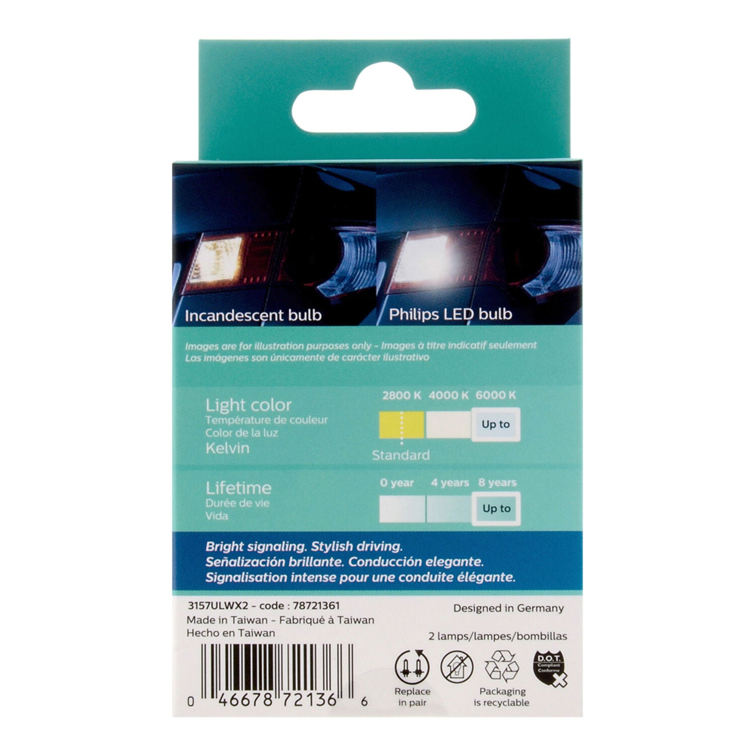 PHILIPS - PHILIPS 3157 ULTINON LED 2/BX
