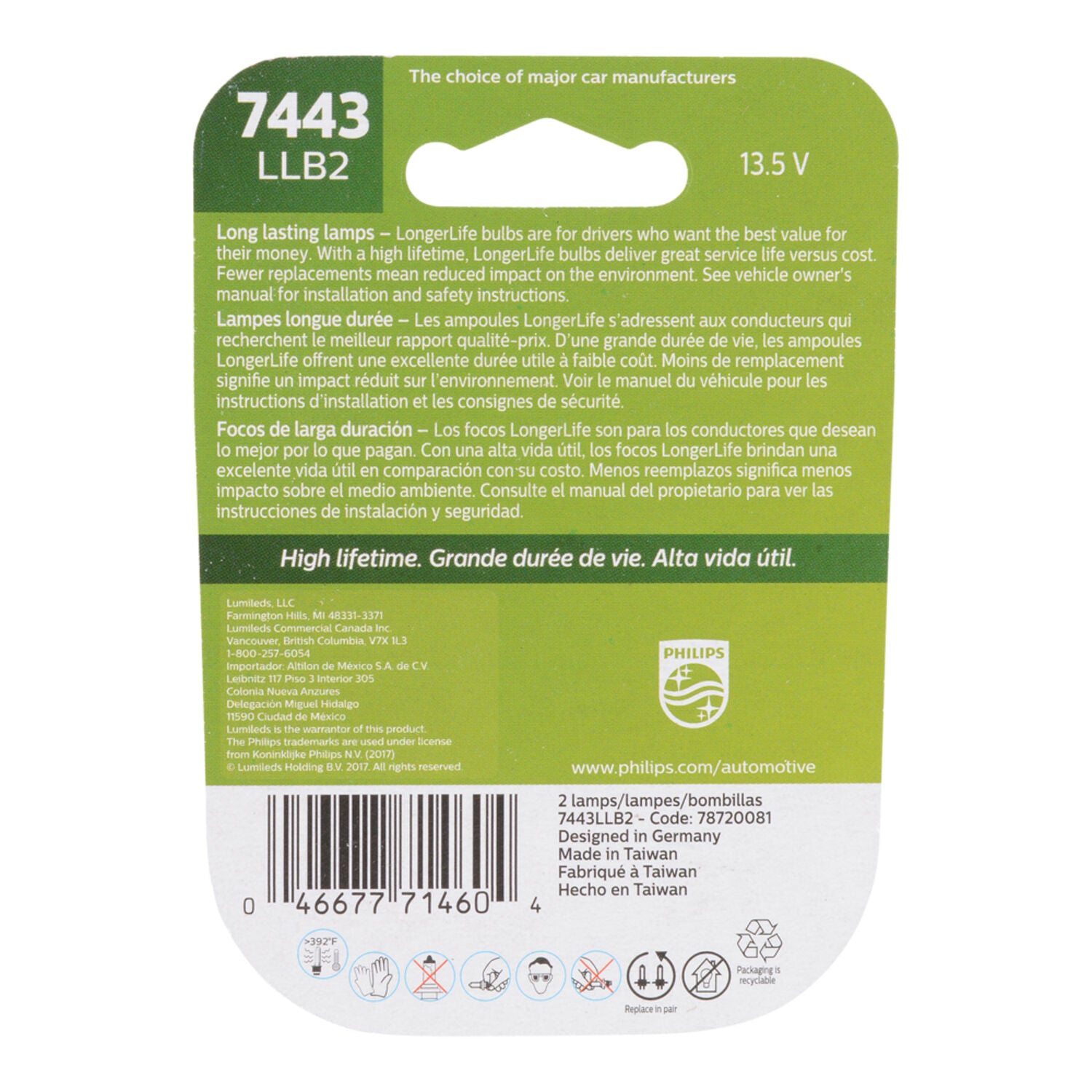 PHILIPS - PHIL  LNGRLF MINI BULB 7443LLB2