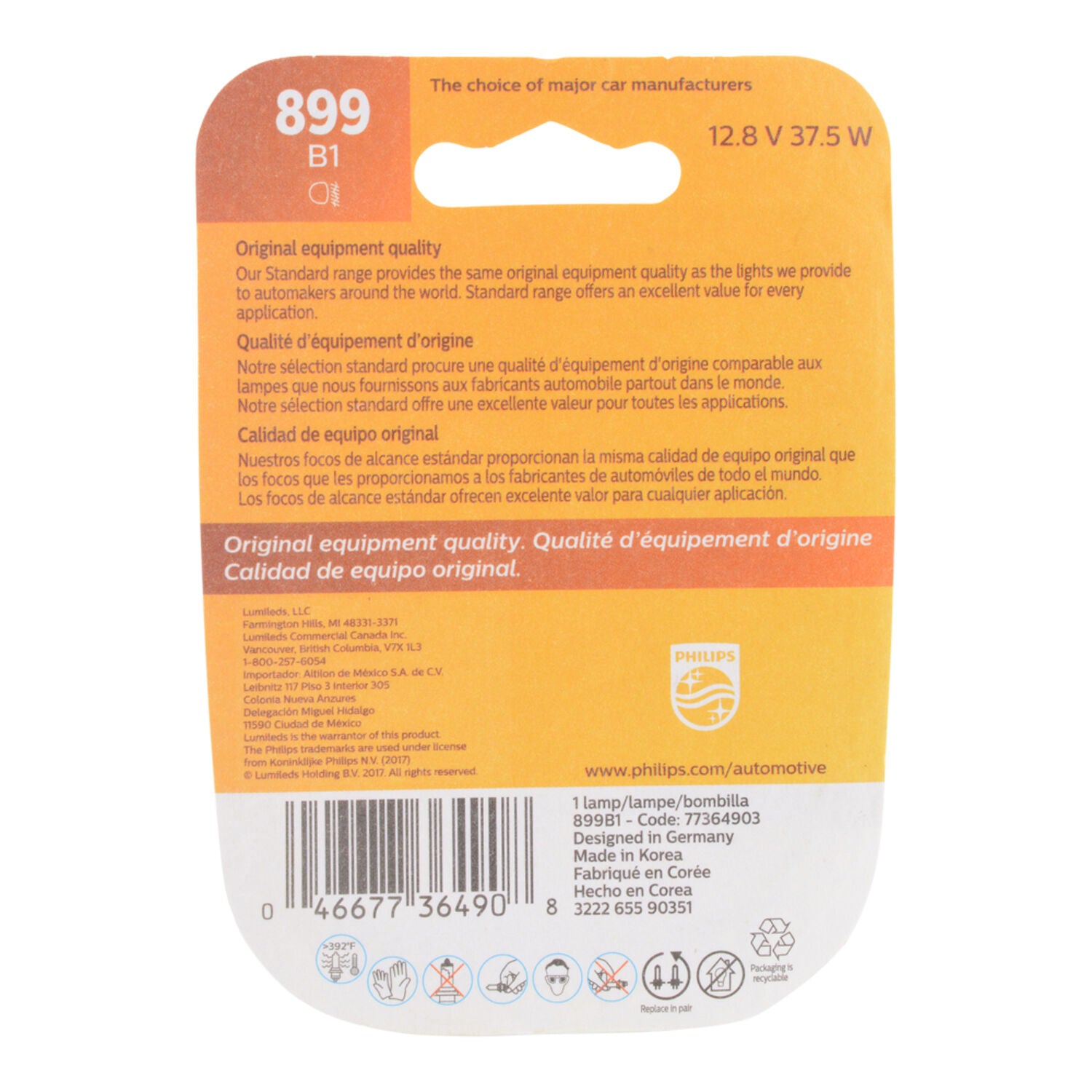 PHILIPS - MINI HALOGEN LAMP 1PK CARDED