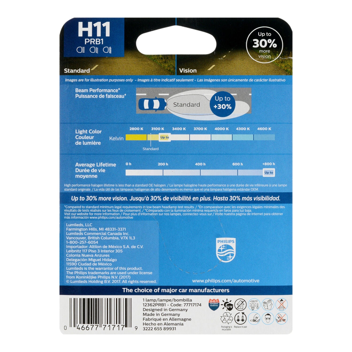 PHILIPS - PHILLIPS VISION H11 CARDED