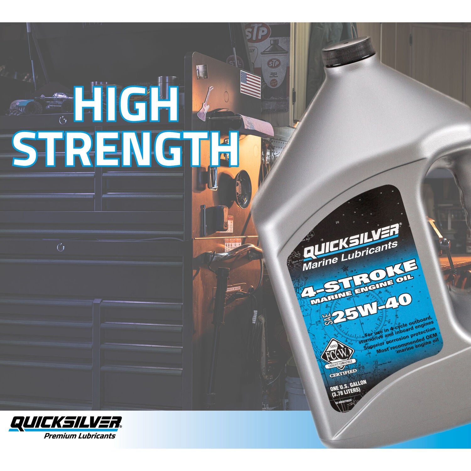 QUICKSILVER - MERC 25W40 4 STRK MARINE OIL QT