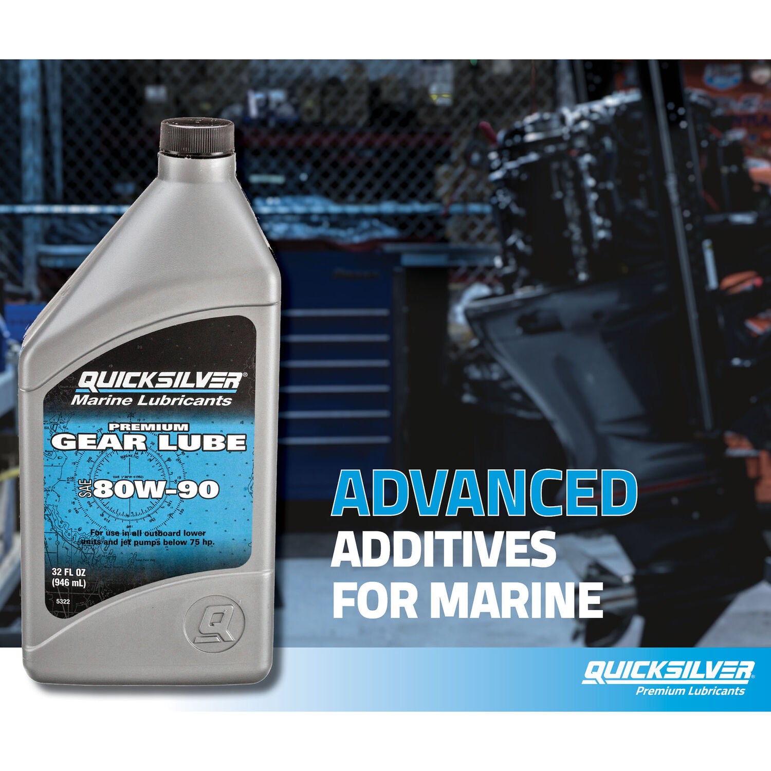 QUICKSILVER - QKSLVR 80W90 PREM GEAR LUBE 8OZ