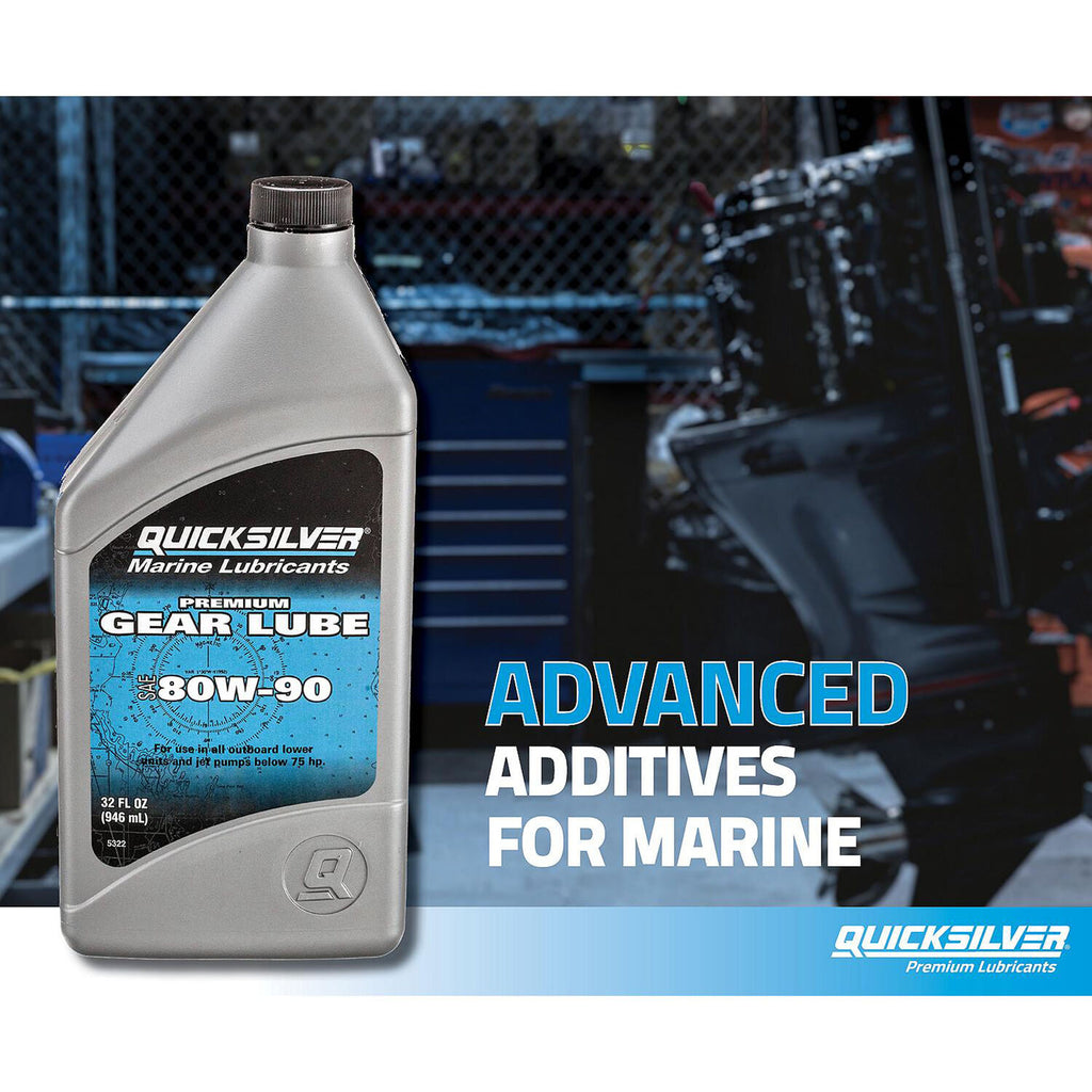 QUICKSILVER - QUIK PRM GEAR LUBE 80W90 6/32OZ