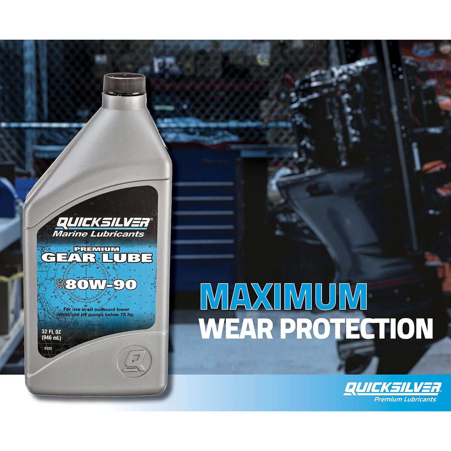QUICKSILVER - QUIK PRM GEAR LUBE 80W90 6/32OZ