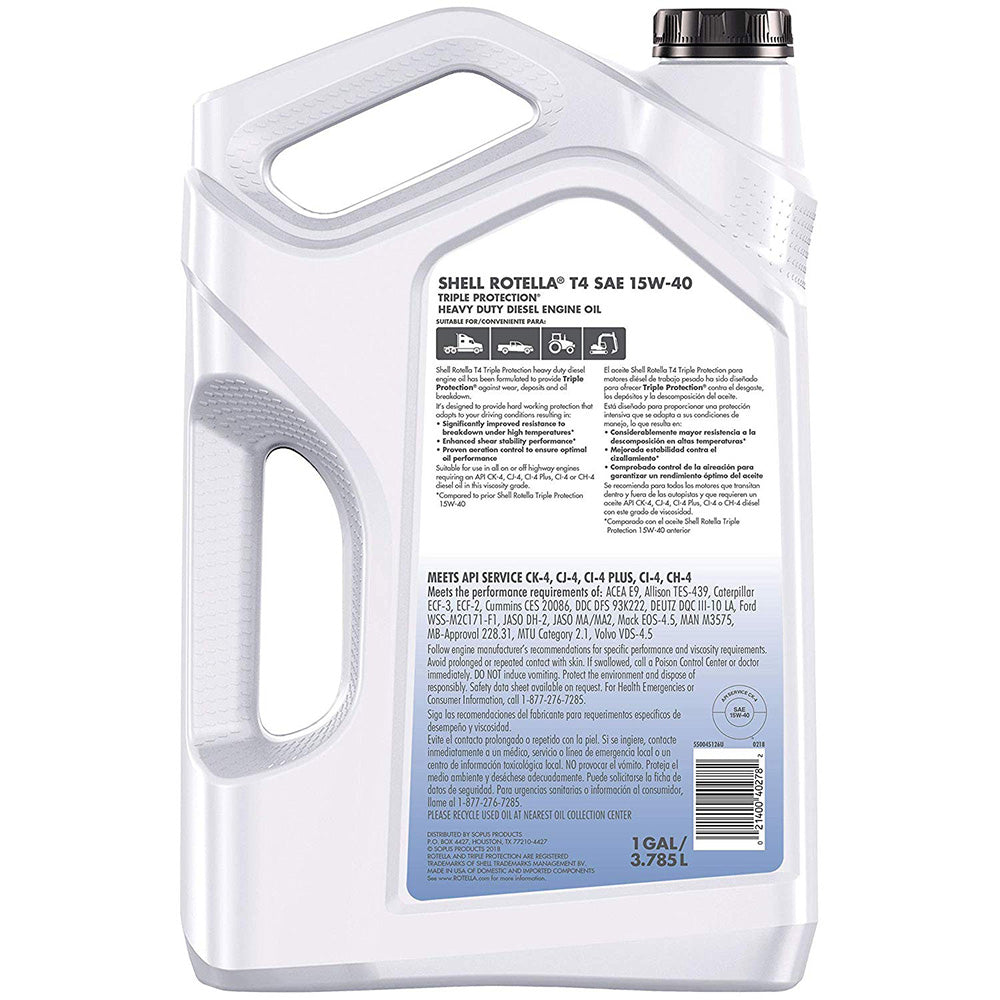 ROTELLA - ROTELLA T4 TRIPROT 15W40 3/1GAL