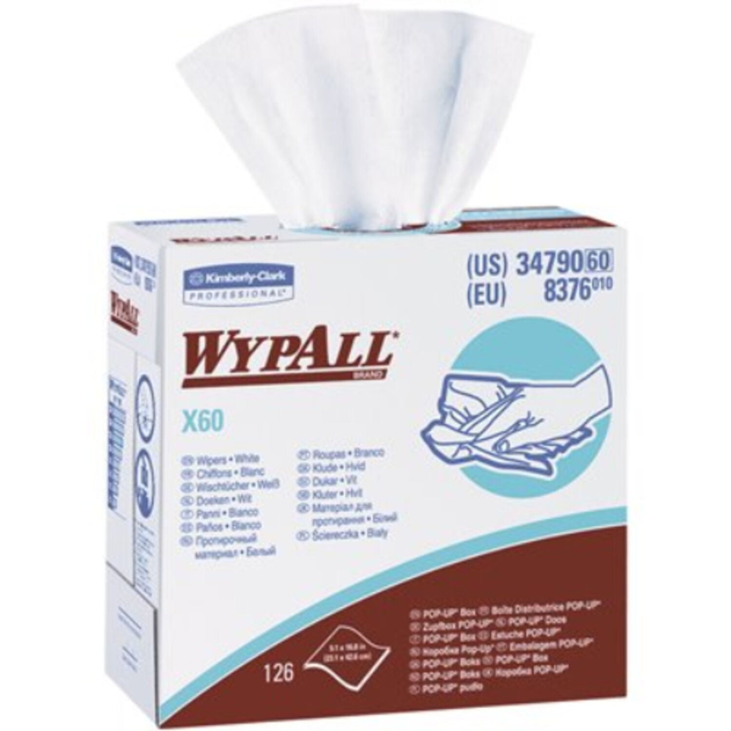 WYPALL - WYPALL X60 TERI WIPES WHT 126CT