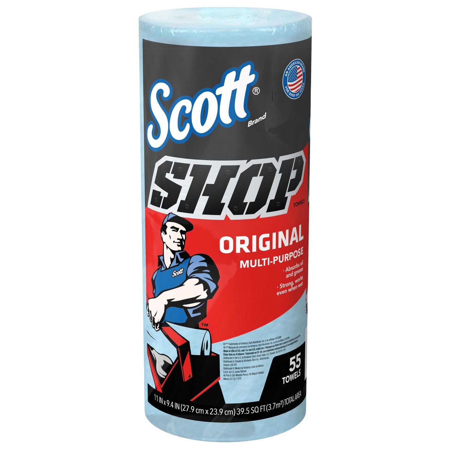 SCOTT - SCOTT SHOP TOWEL ROLL BLUE 55CT